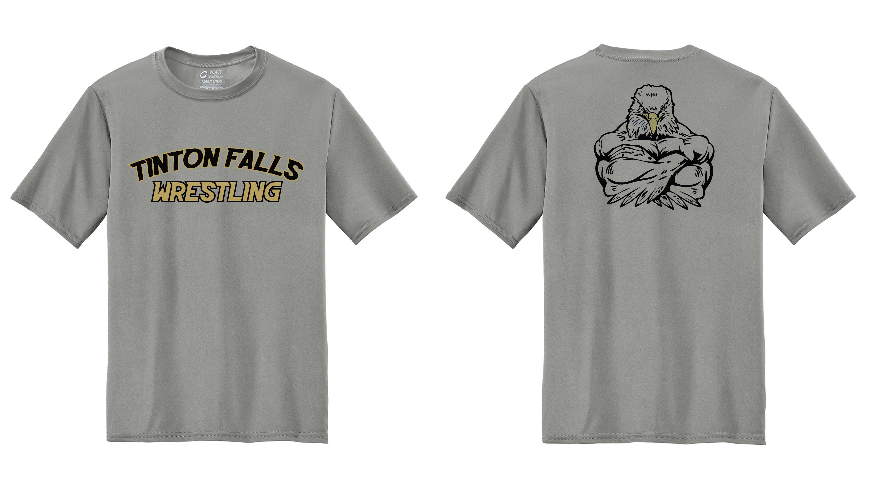 Tinton Falls Wrestling Dryfit Performance Tee - Gray
