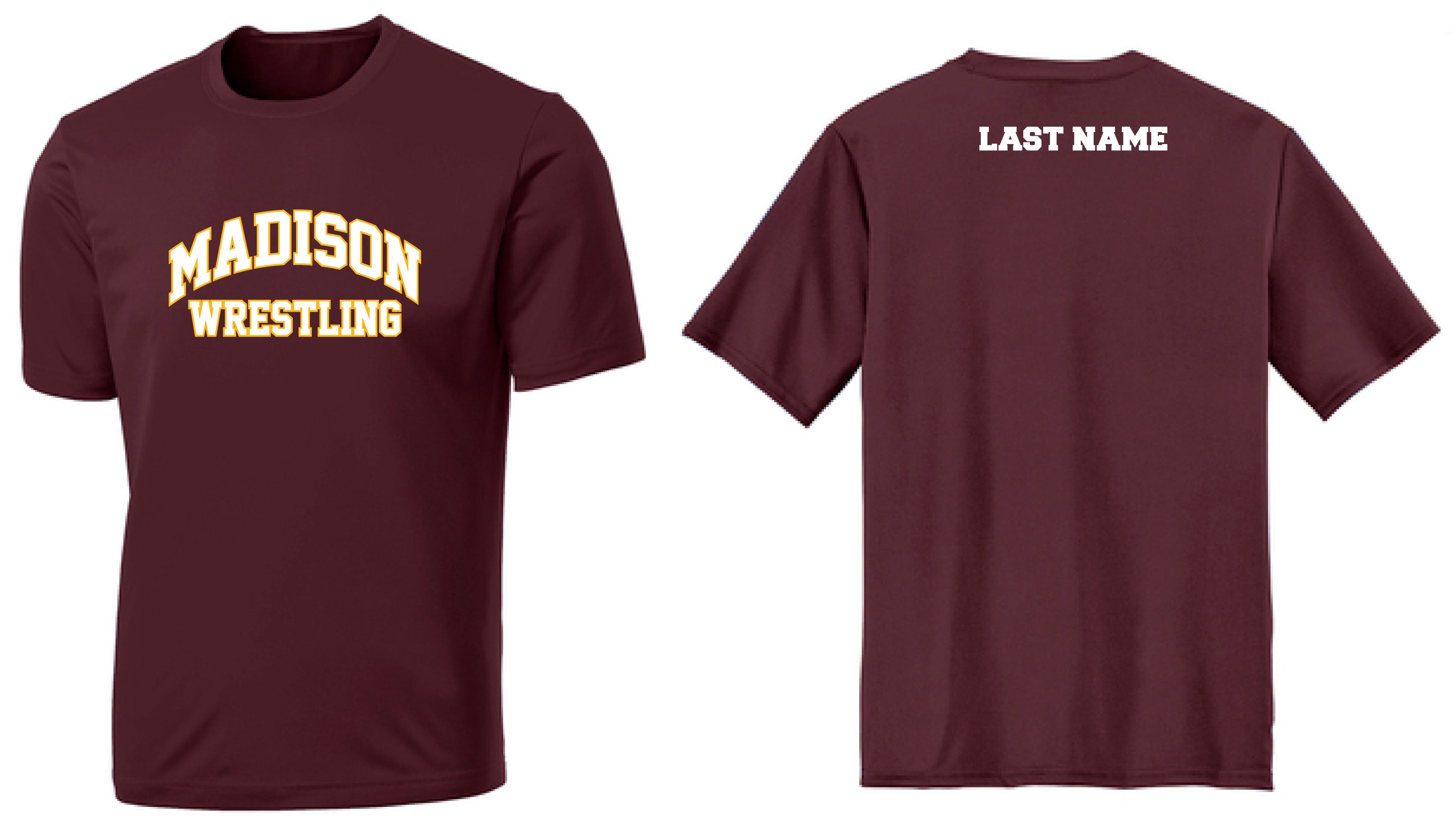 Madison Wrestling Dryfit Performance Tee - Maroon - 5KounT