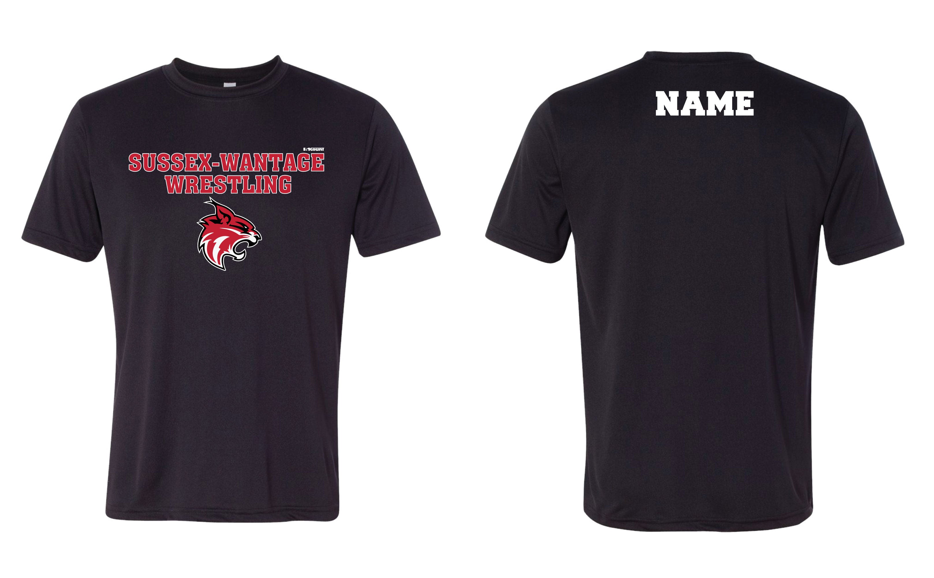 Sussex-Wantage Wrestling Dryfit Performance Tee - Black - 5KounT
