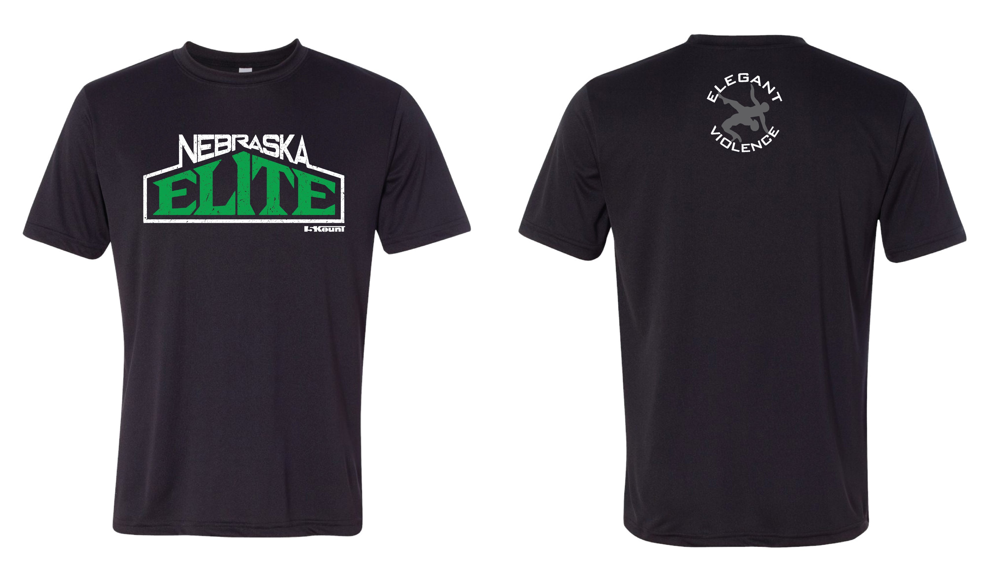 Nebraska Elite Dryfit Performance Tee - Black - 5KounT