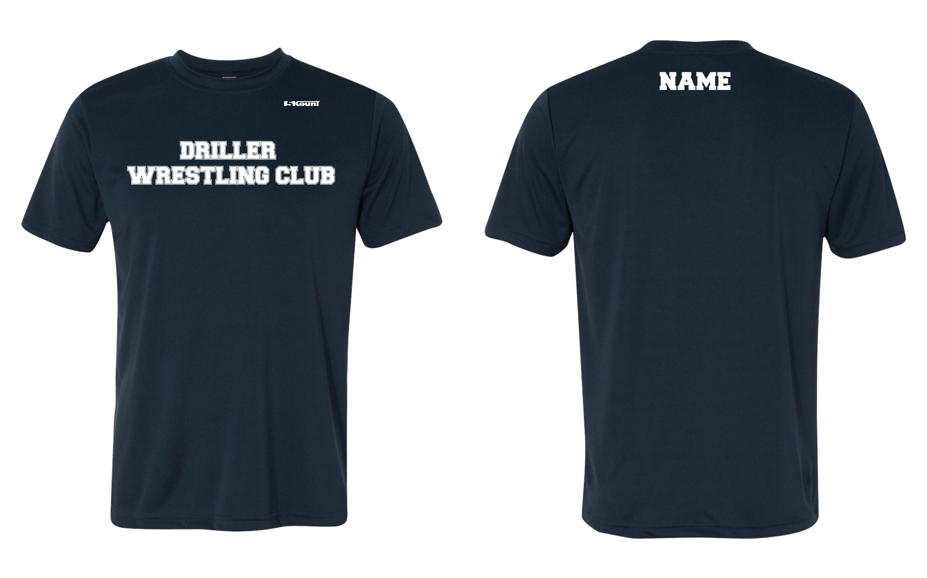Driller Wrestling Club Dryfit Performance Tee - Navy - 5KounT