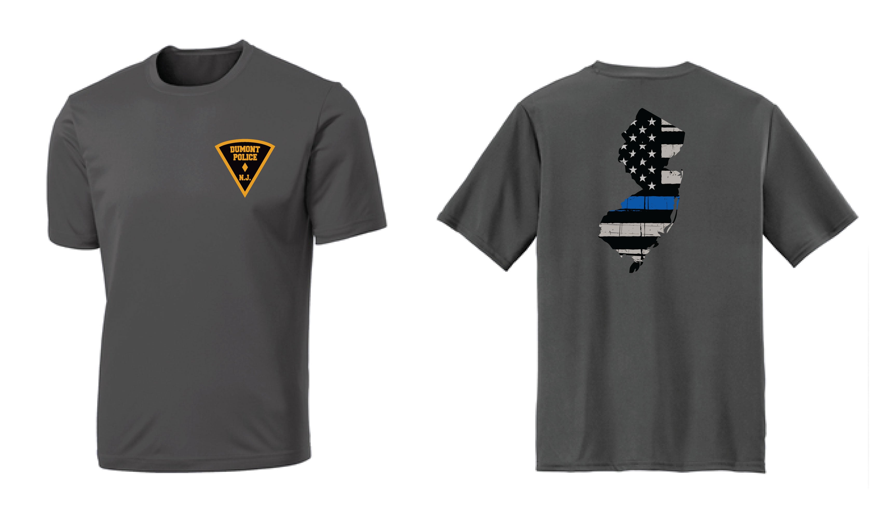 Dumont Police Dryfit Performance Tee - Graphite (Design 2) - 5KounT