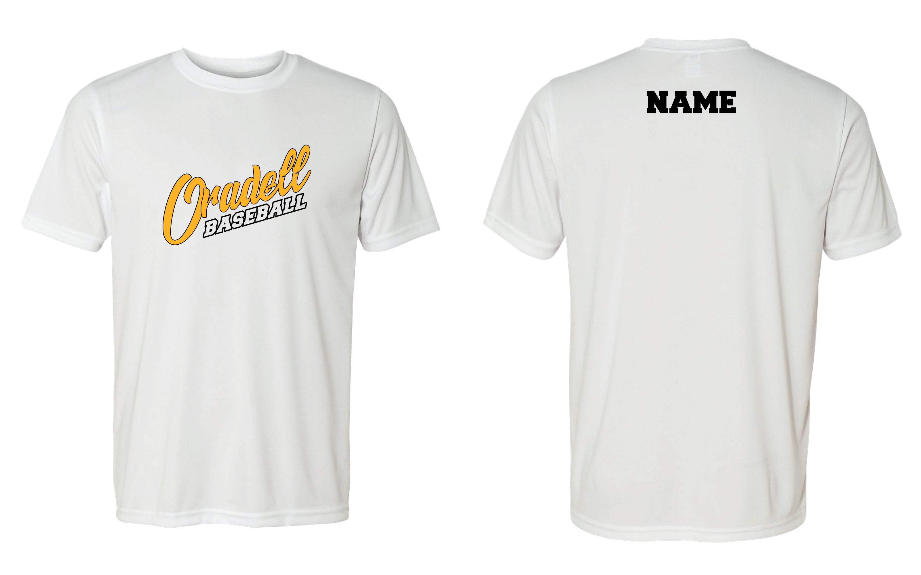 Oradell Baseball Dryfit Performance Tee - White