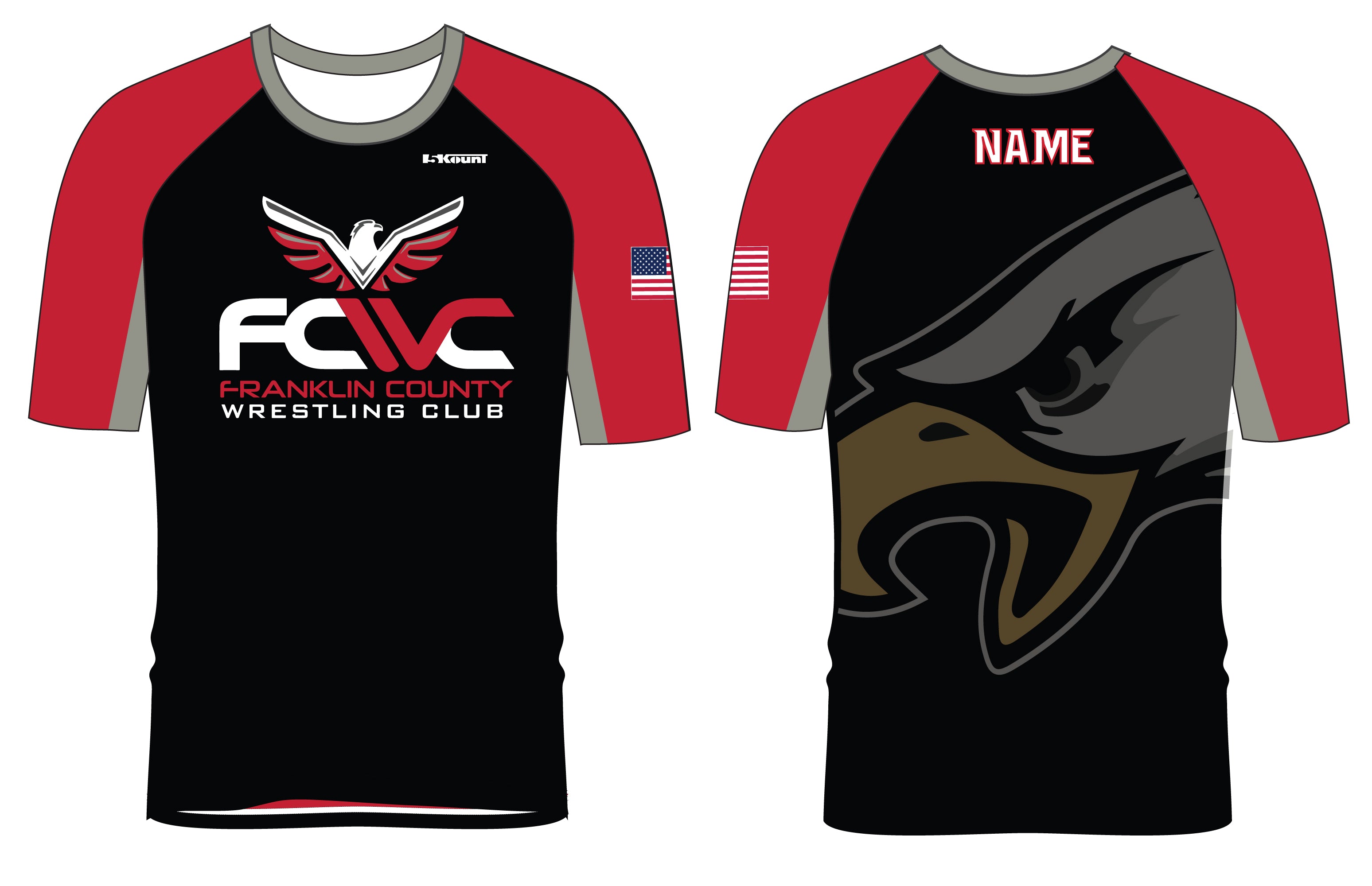 Eagles Wrestling Sublimated Fight Shirt - Design 1 - 5KounT