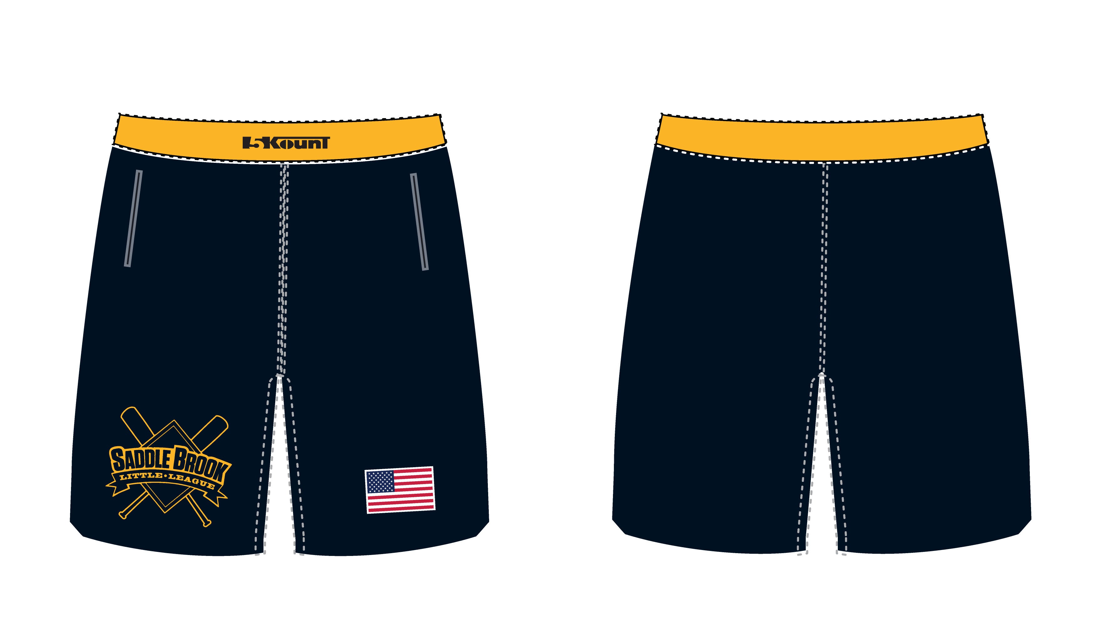 Saddle Brook Baseball Sublimated Practice Shorts - 5KounT