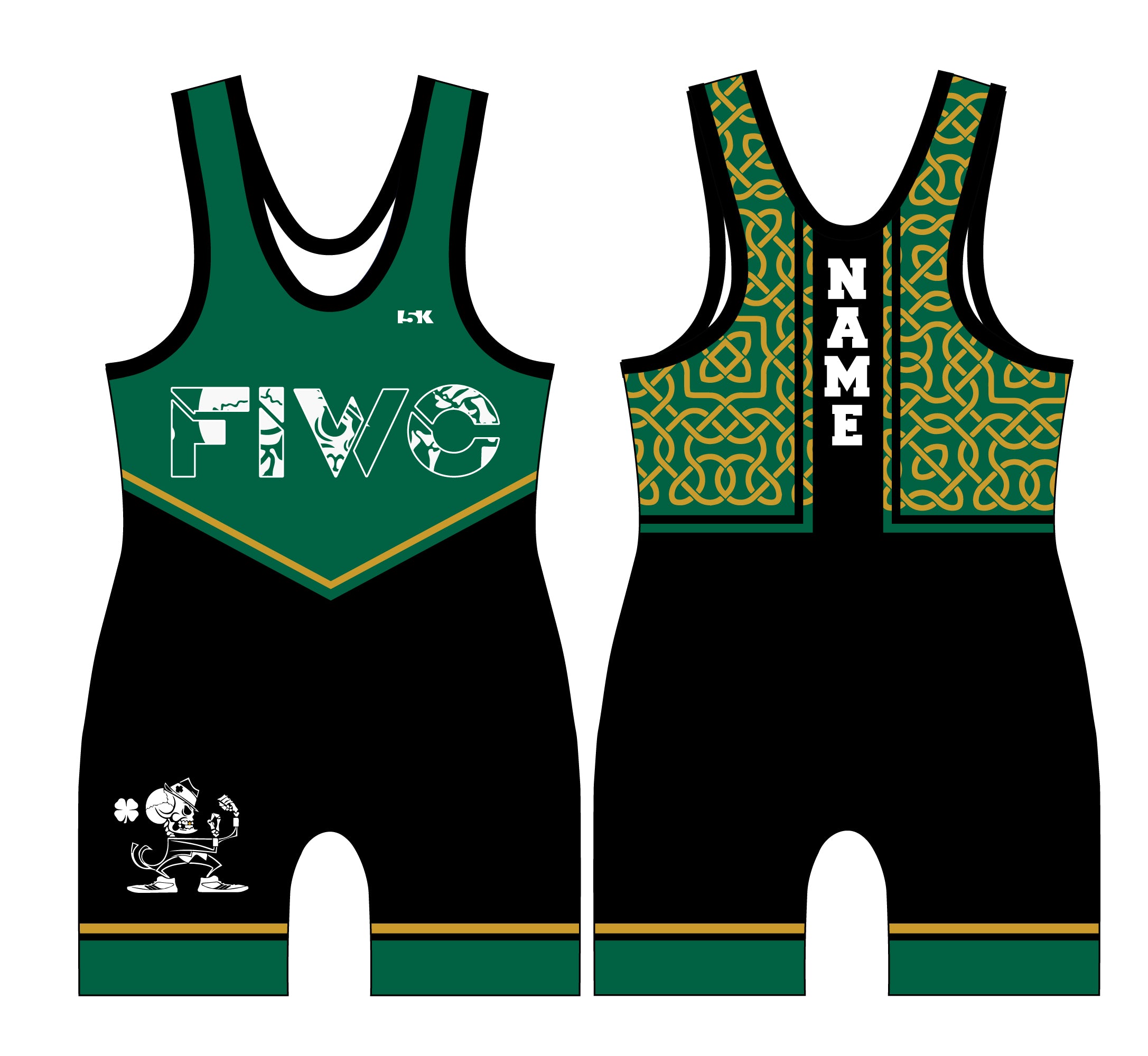 Fightin' Irish Wrestling Sublimated Men's Singlet - Design 2