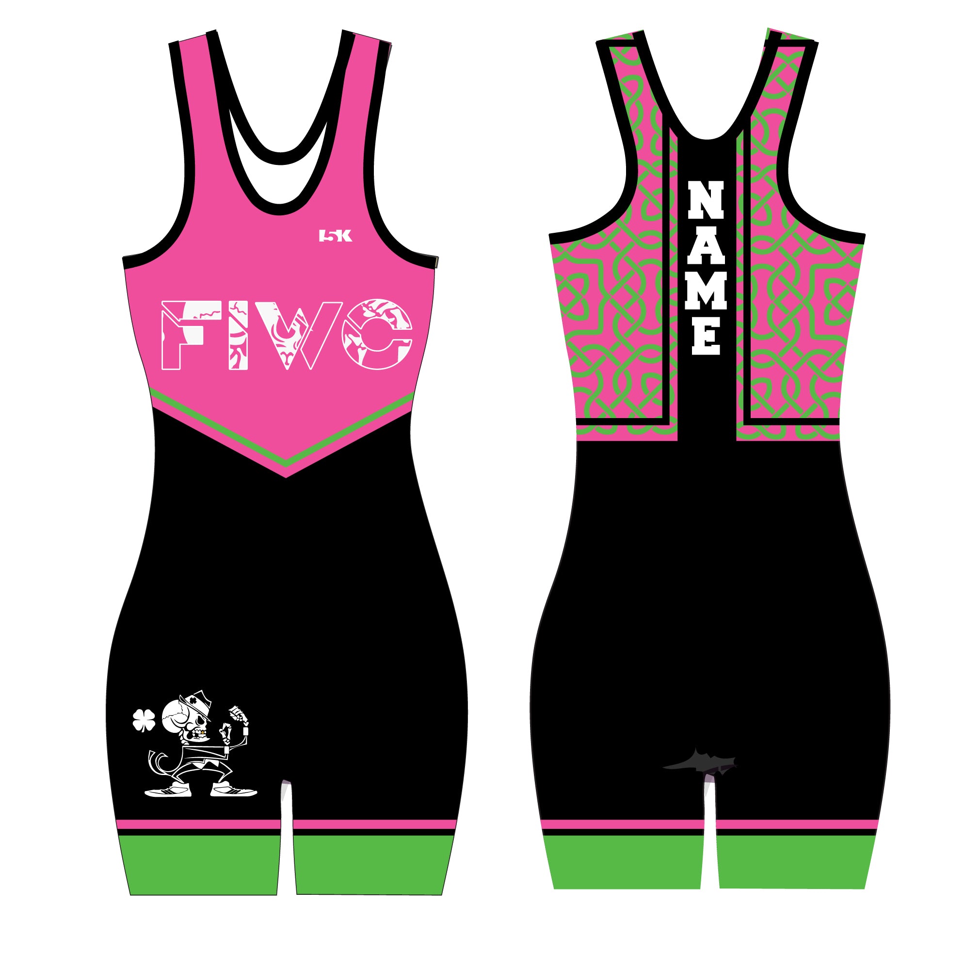 Fightin' Irish Wrestling Sublimated Women's Singlet - Design 1