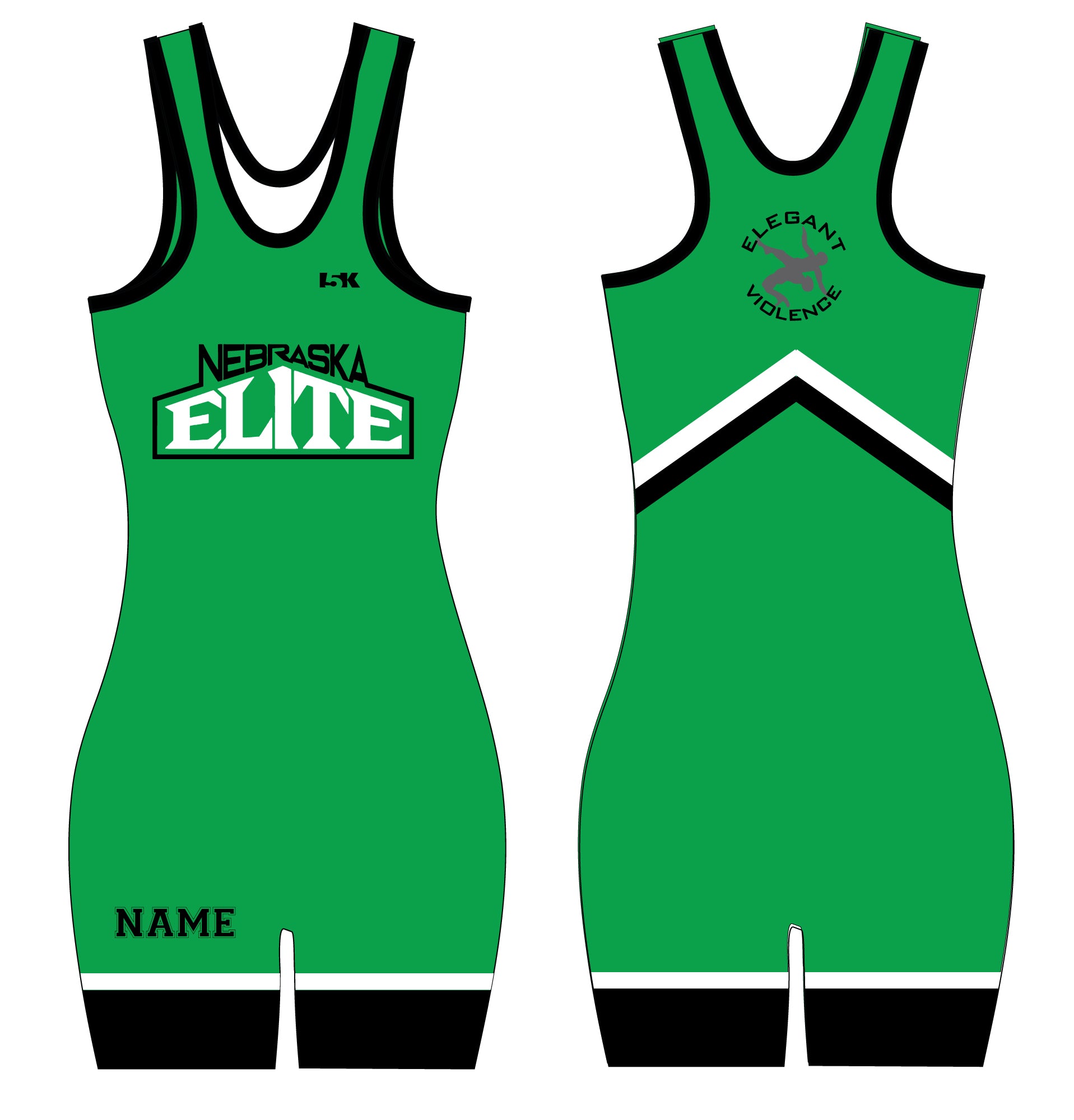 Nebraska Elite Sublimated Women's Singlet - Green - 5KounT
