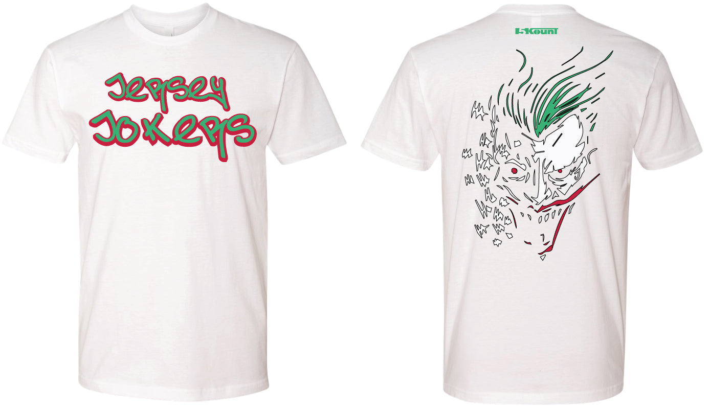 Jersey Jokers Cotton Crew Tee - White - 5KounT
