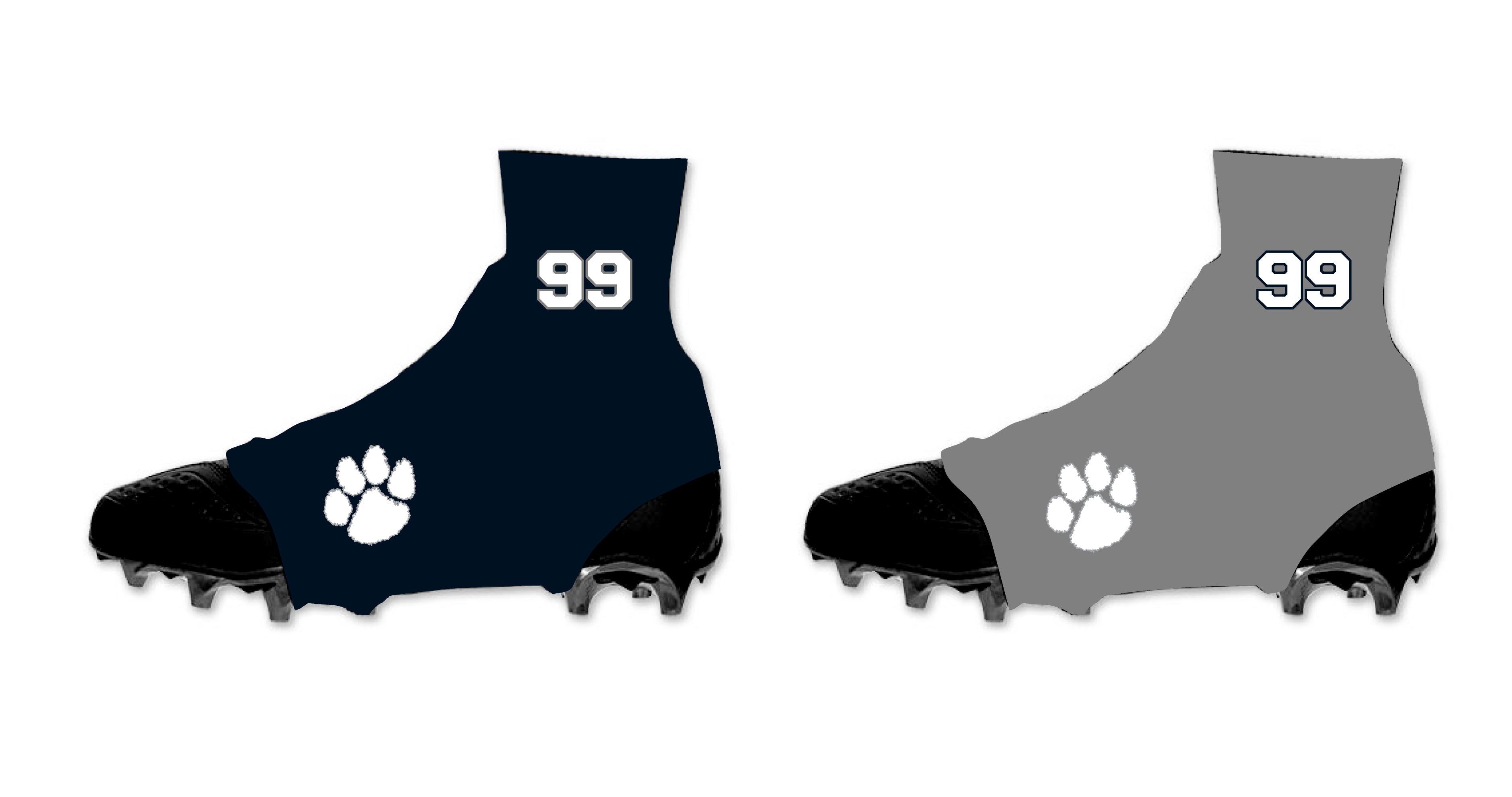 Kittatinny Football Sublimated Cleat Covers - Navy / Gray - 5KounT2018