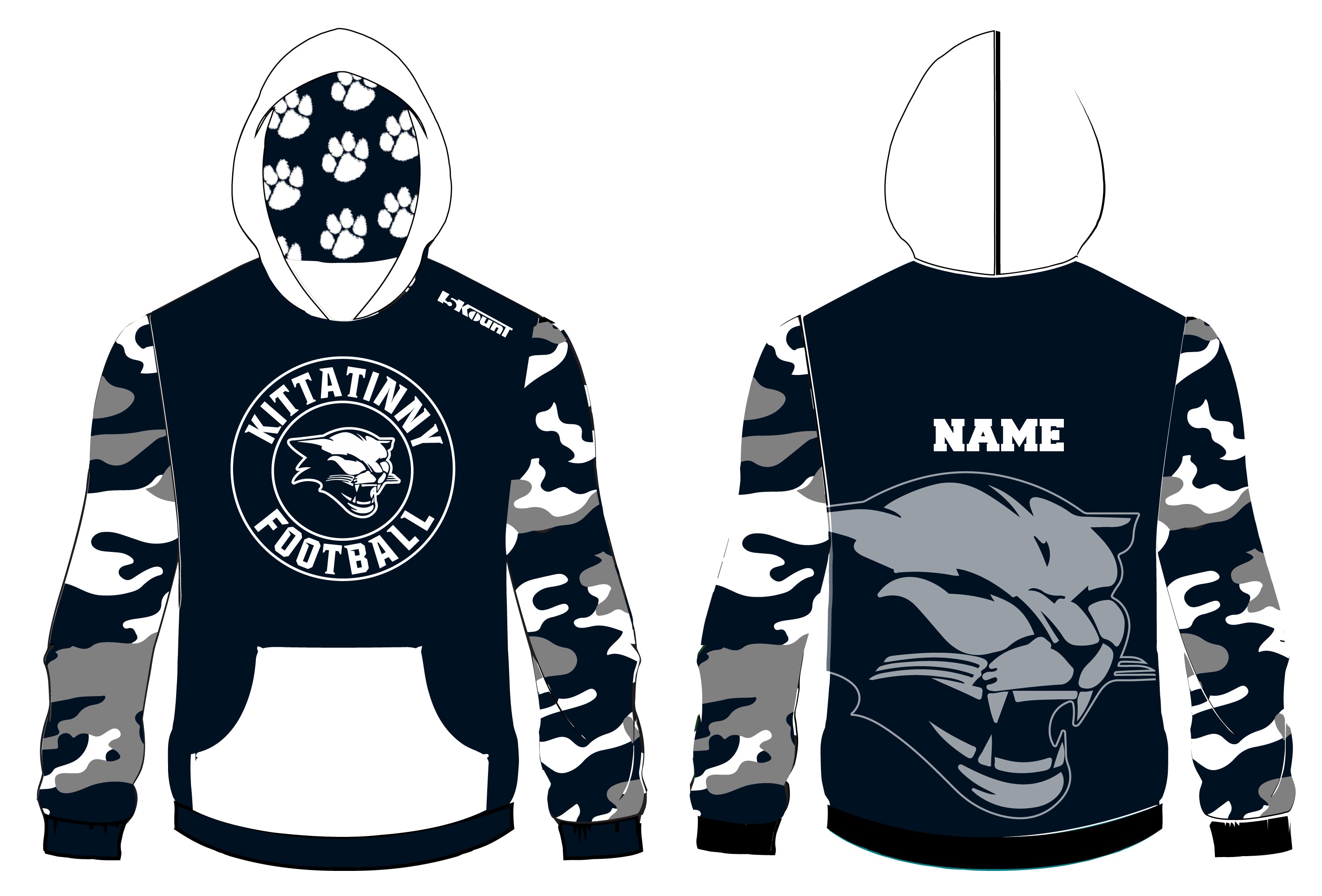 Kittatinny Football Sublimated Hoodie - 5KounT2018