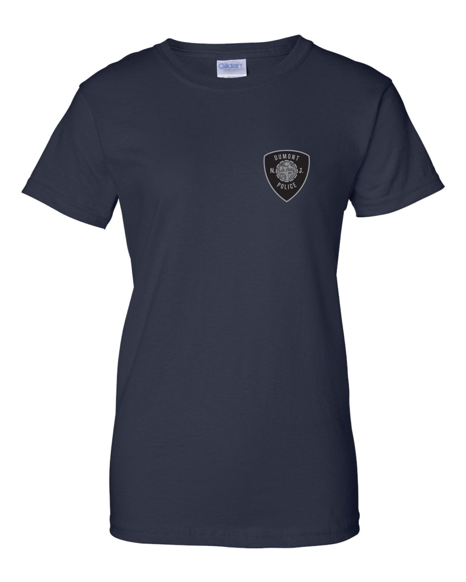 Dumont Police Cotton Women's Crew Tee - Navy (Design 3) - 5KounT