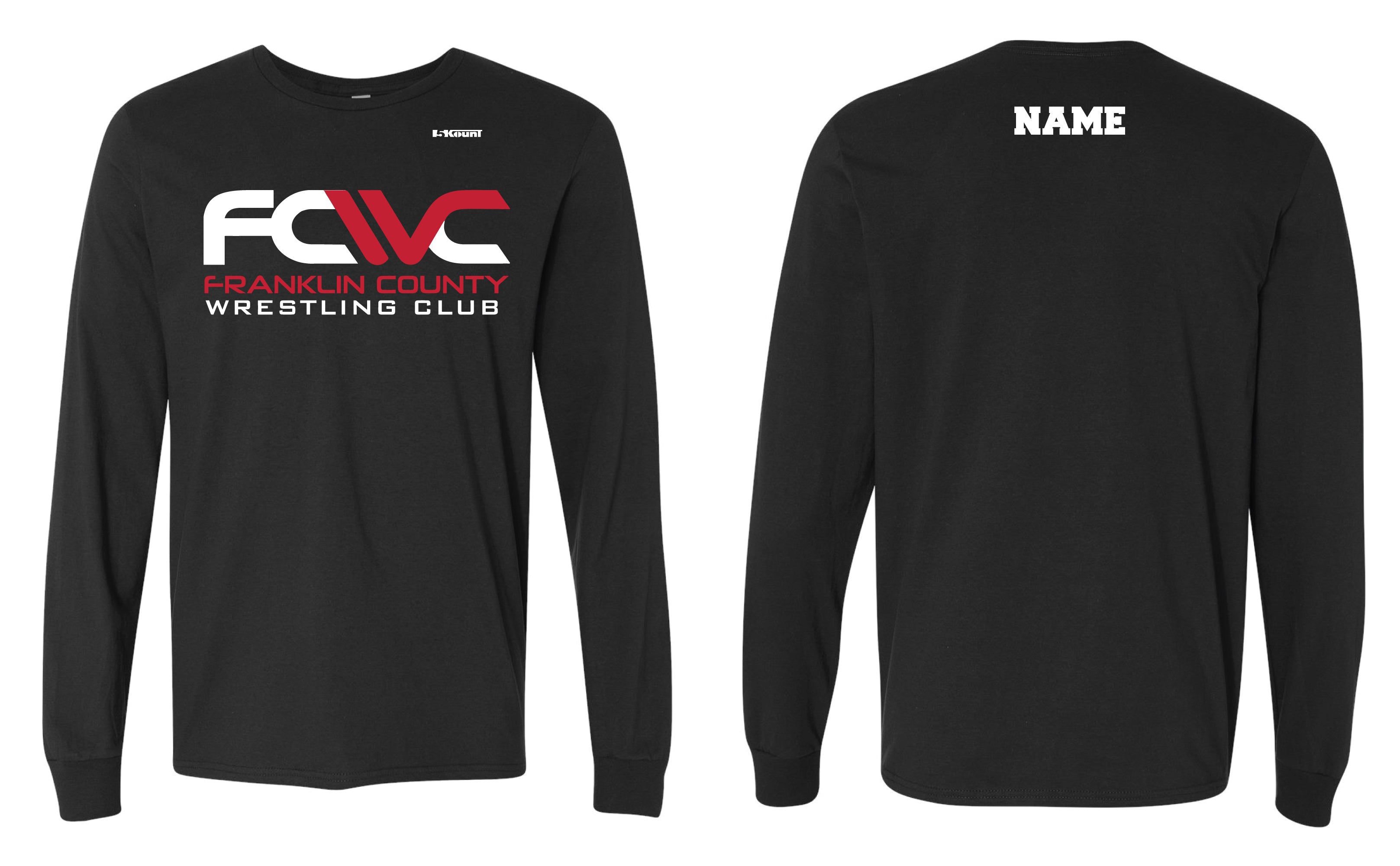 Eagles Wrestling Cotton Crew Long Sleeve Tee - Black - 5KounT