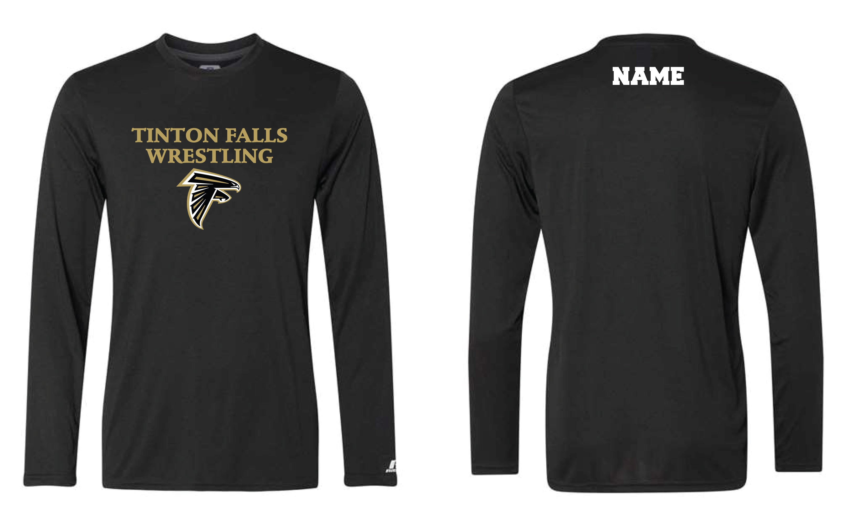 Tinton Falls Wrestling Longsleeve Dryfit Performance Tee - Black - 5KounT