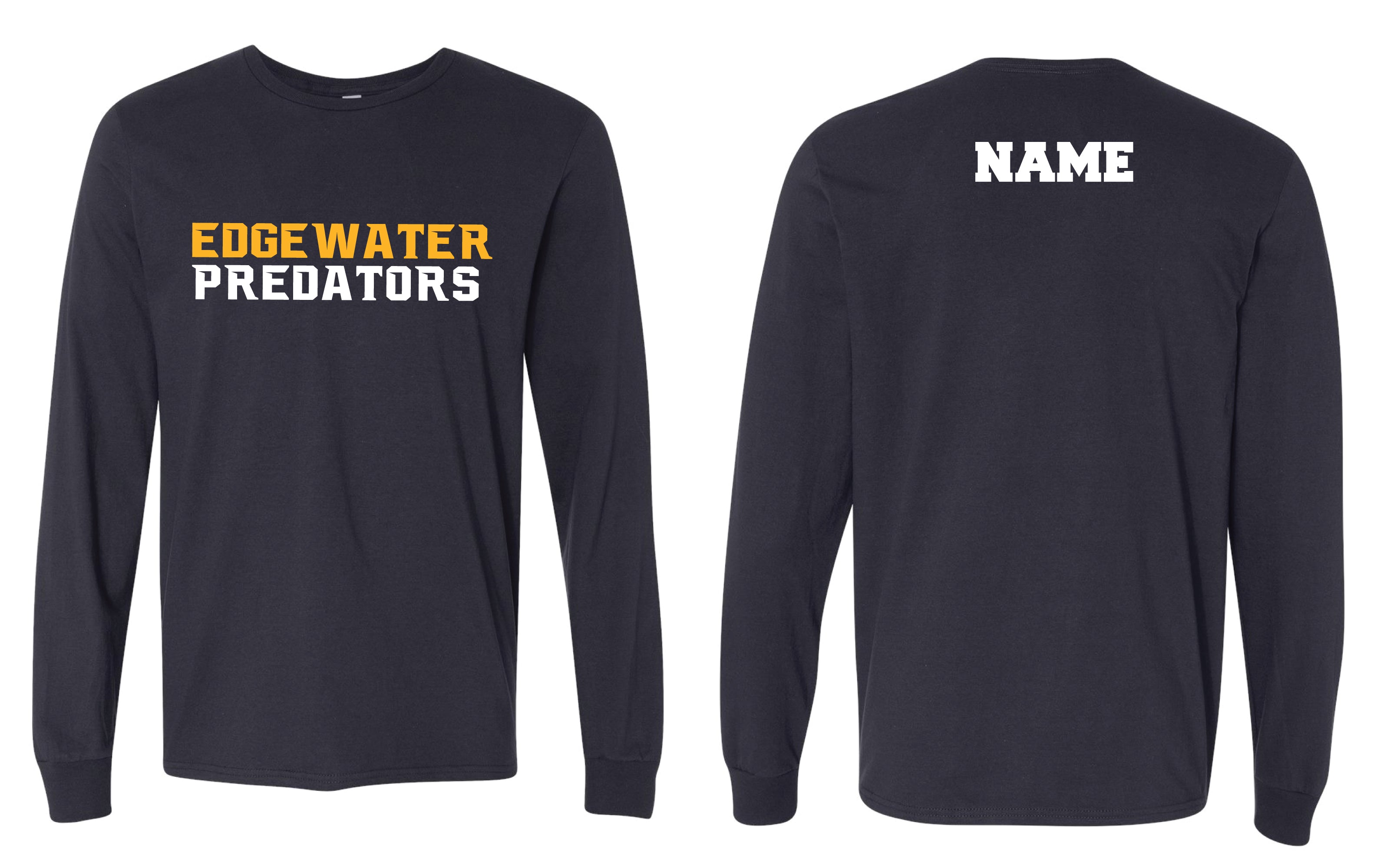 Edgewater Wrestling Cotton Crew Long Sleeve Tee - Navy - 5KounT