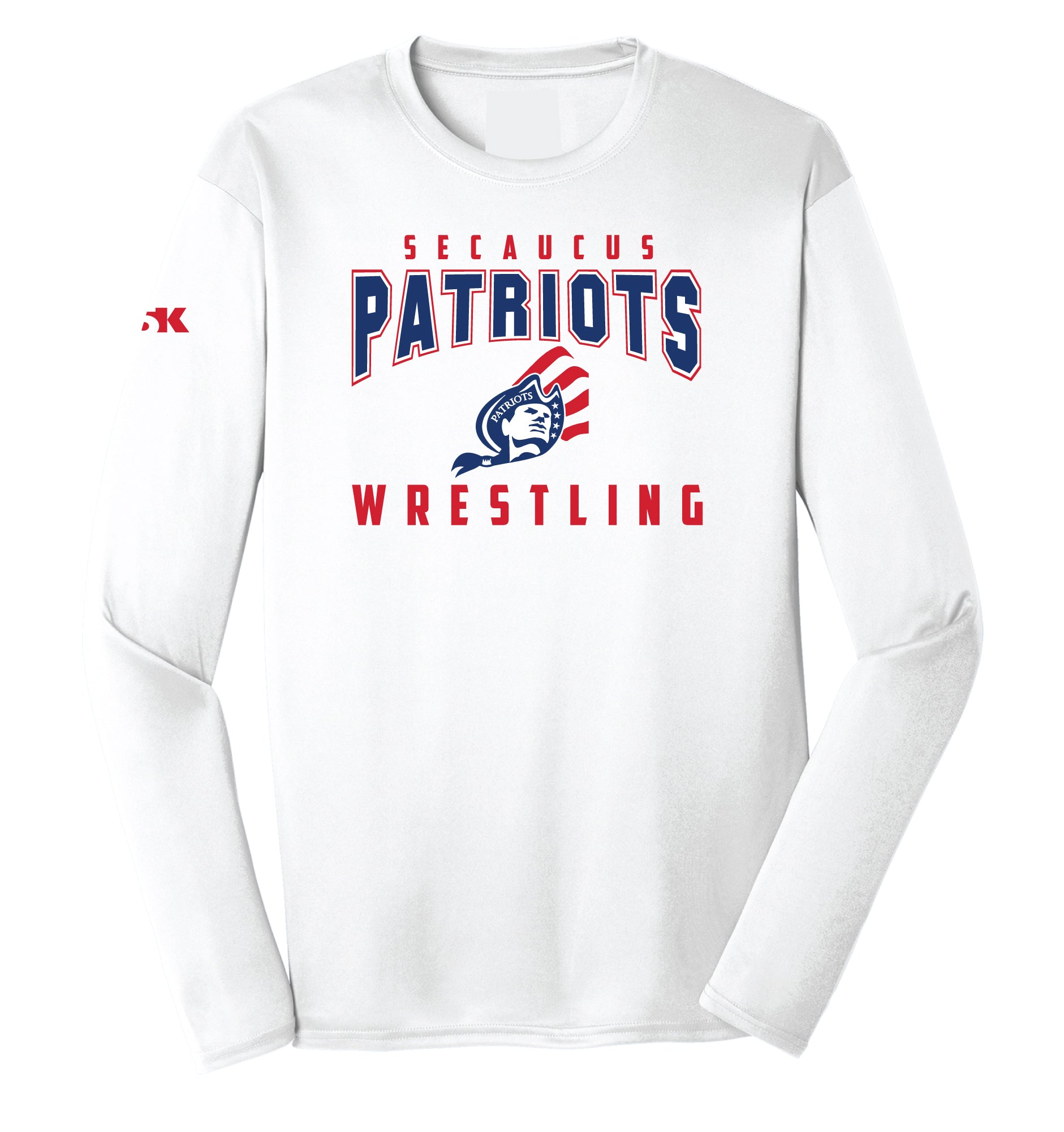 Secaucus High School Wrestling DryFit Performance Longsleeve Tee - White