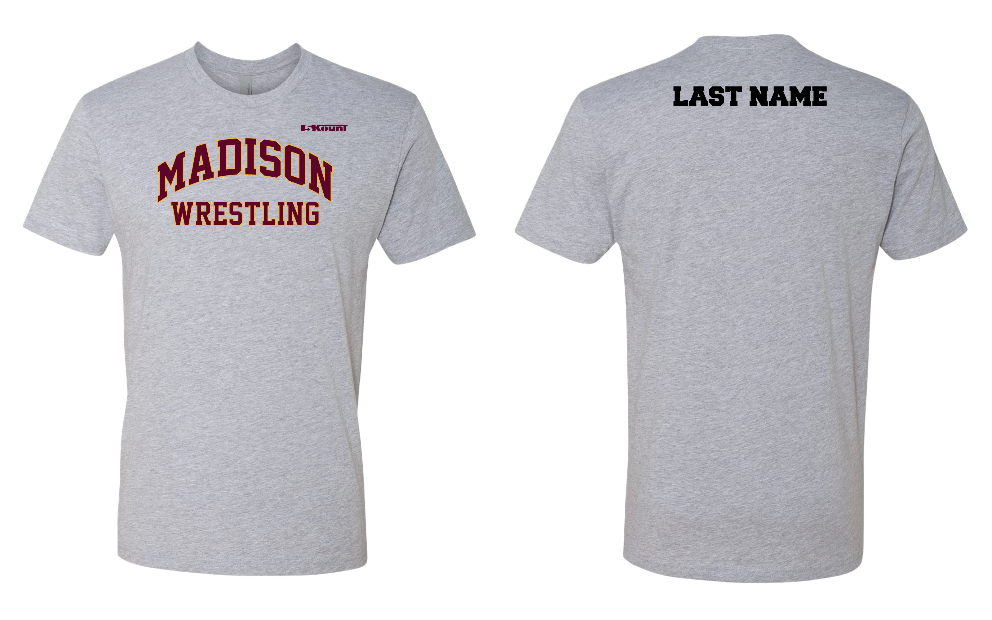 Madison Wrestling Cotton Tee - Black / White / Gray - 5KounT2018