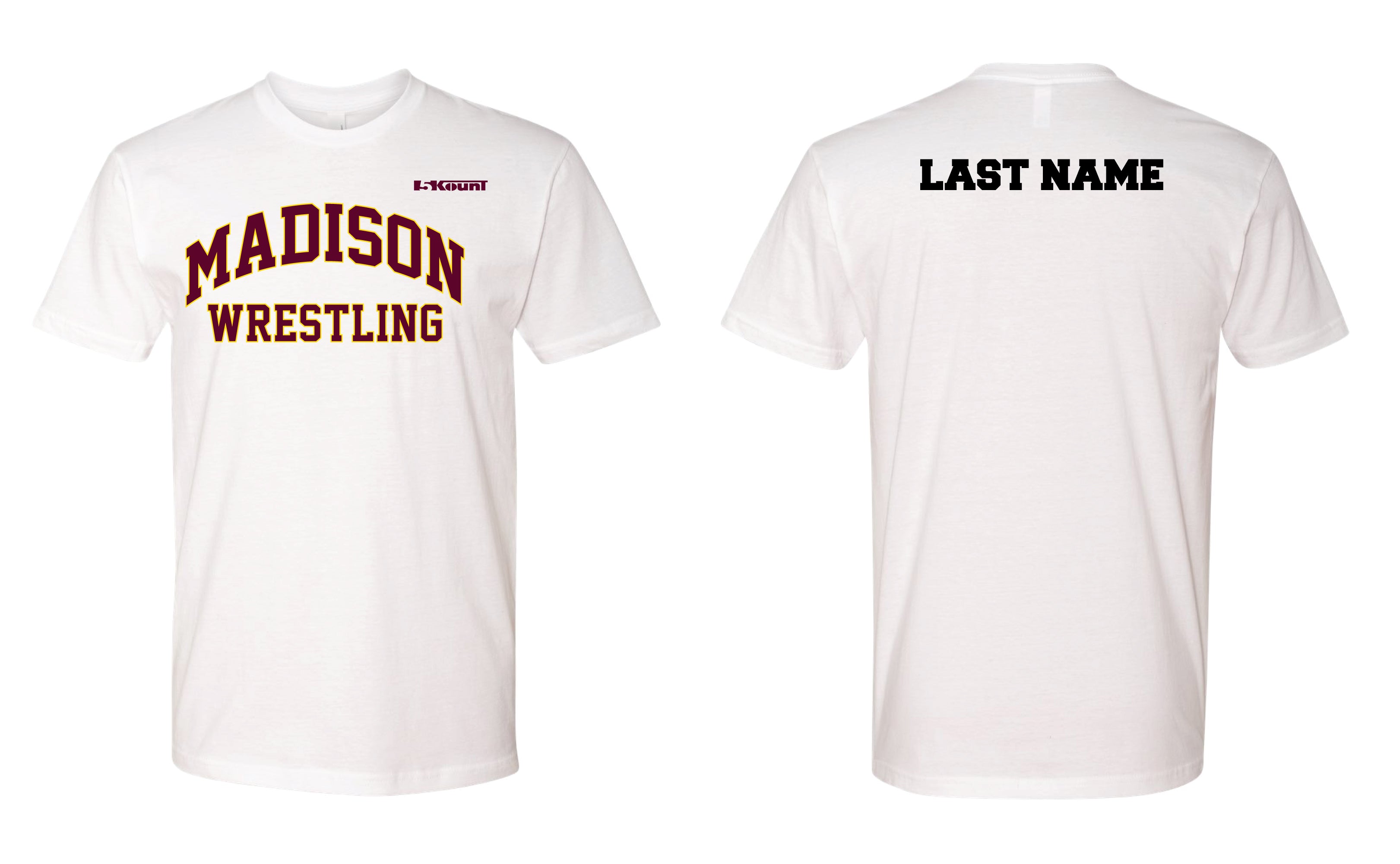 Madison Wrestling Cotton Tee - Black / White / Gray - 5KounT2018