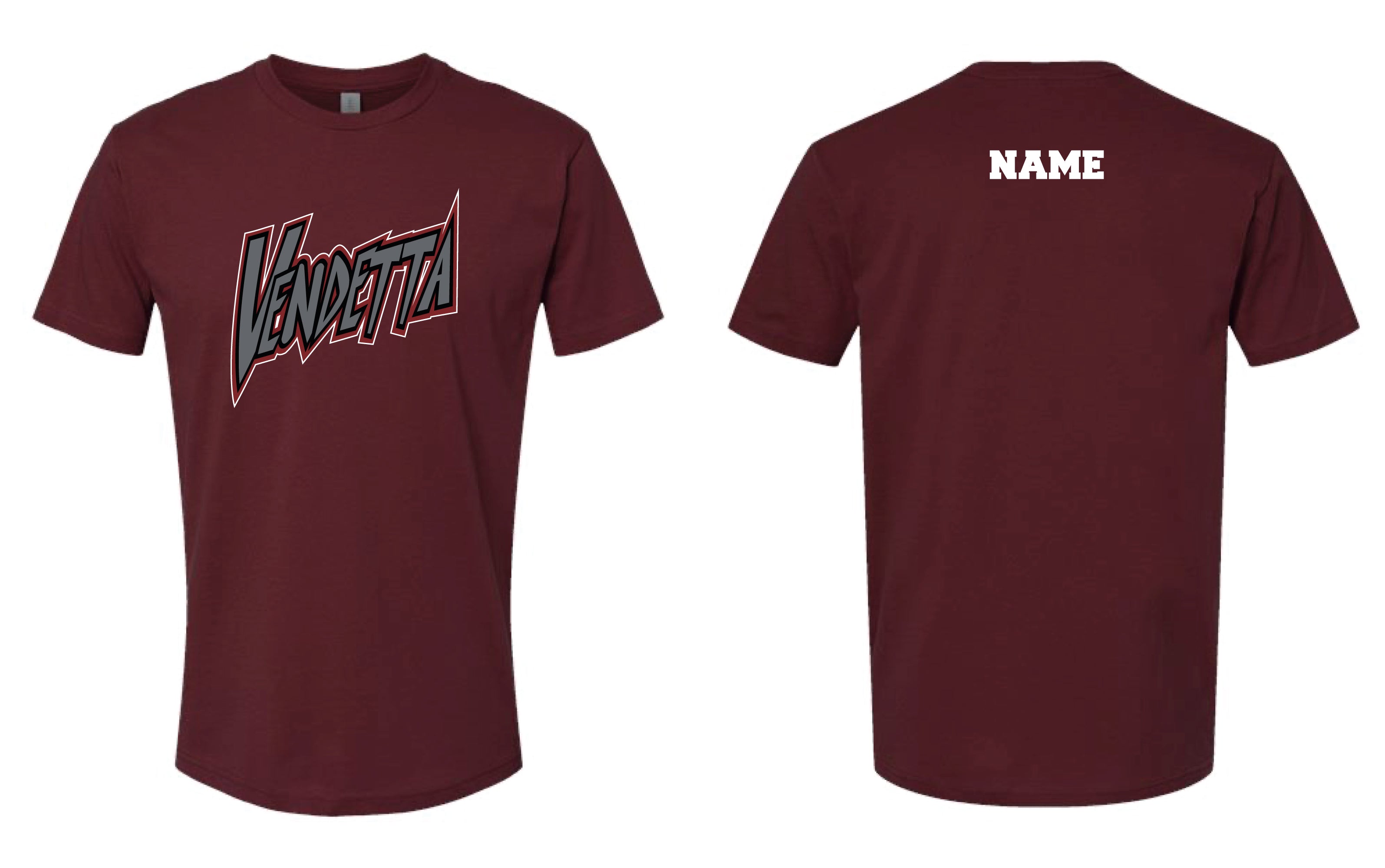 Vendetta Softball Cotton Crew Tee - Maroon