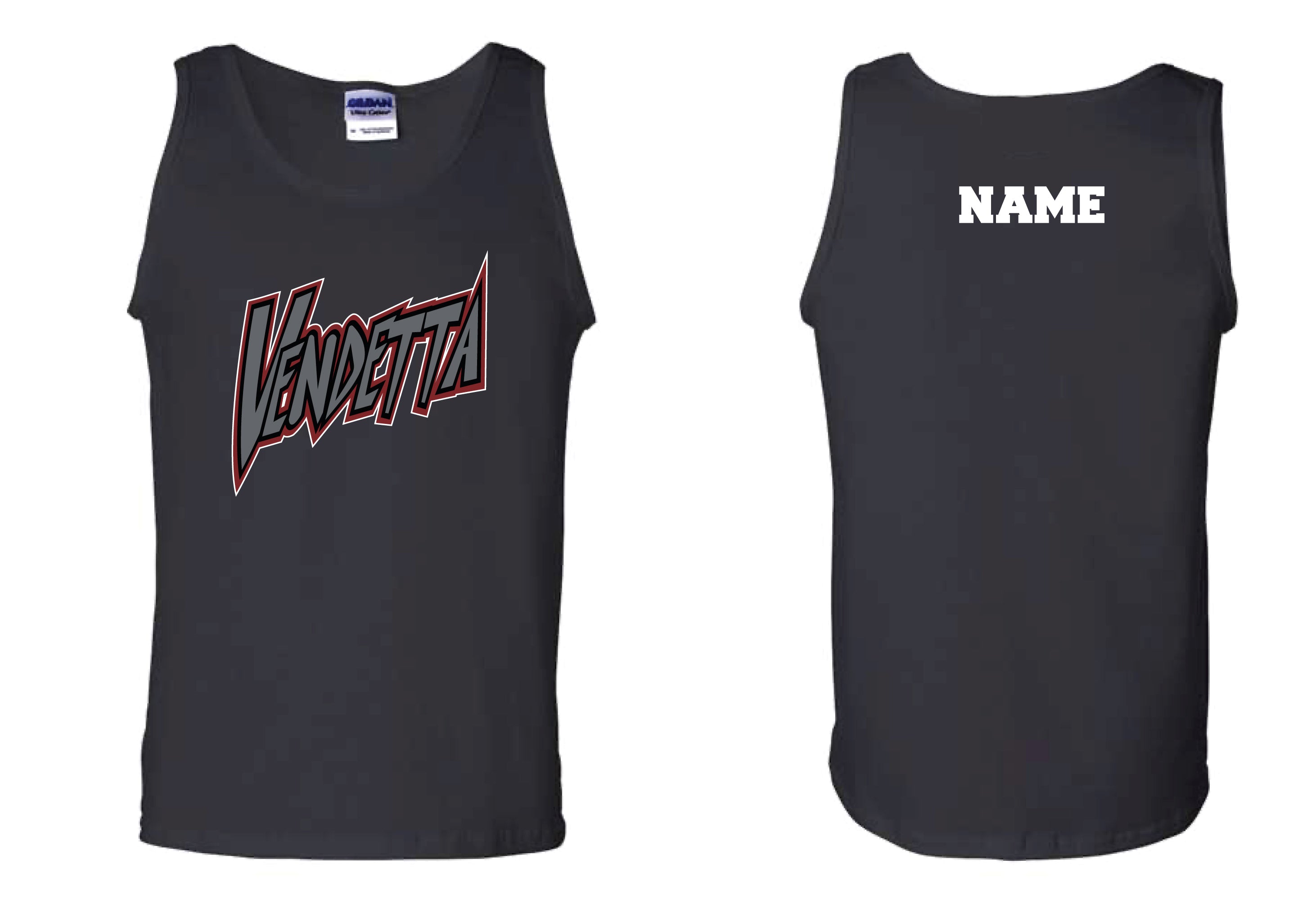 Vendetta Softball Men's Cotton Tank Top - Black