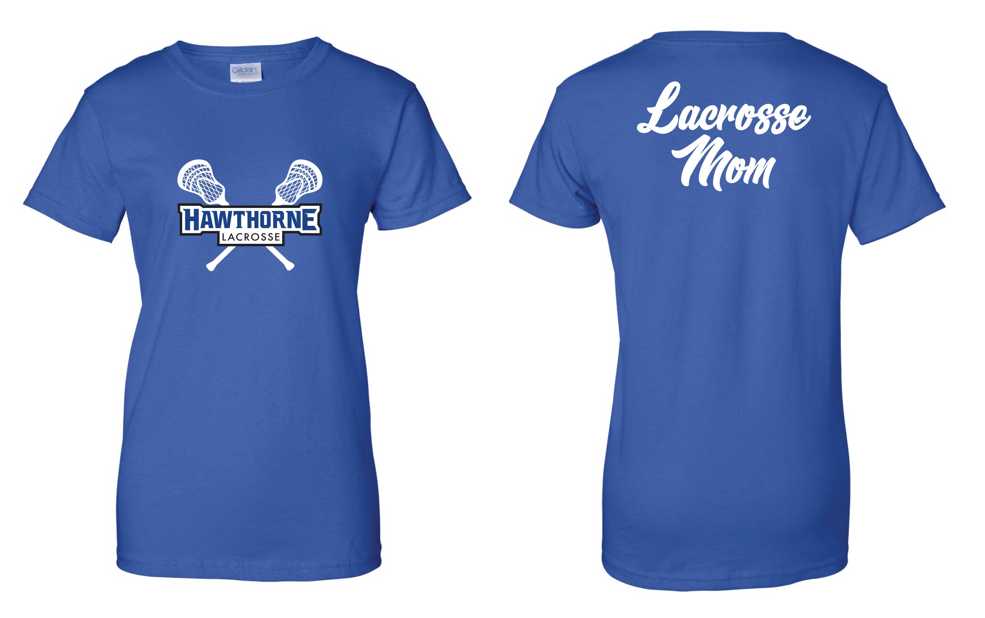 Hawthorne "Lacrosse Mom" Cotton Women's Crew Tee - Royal