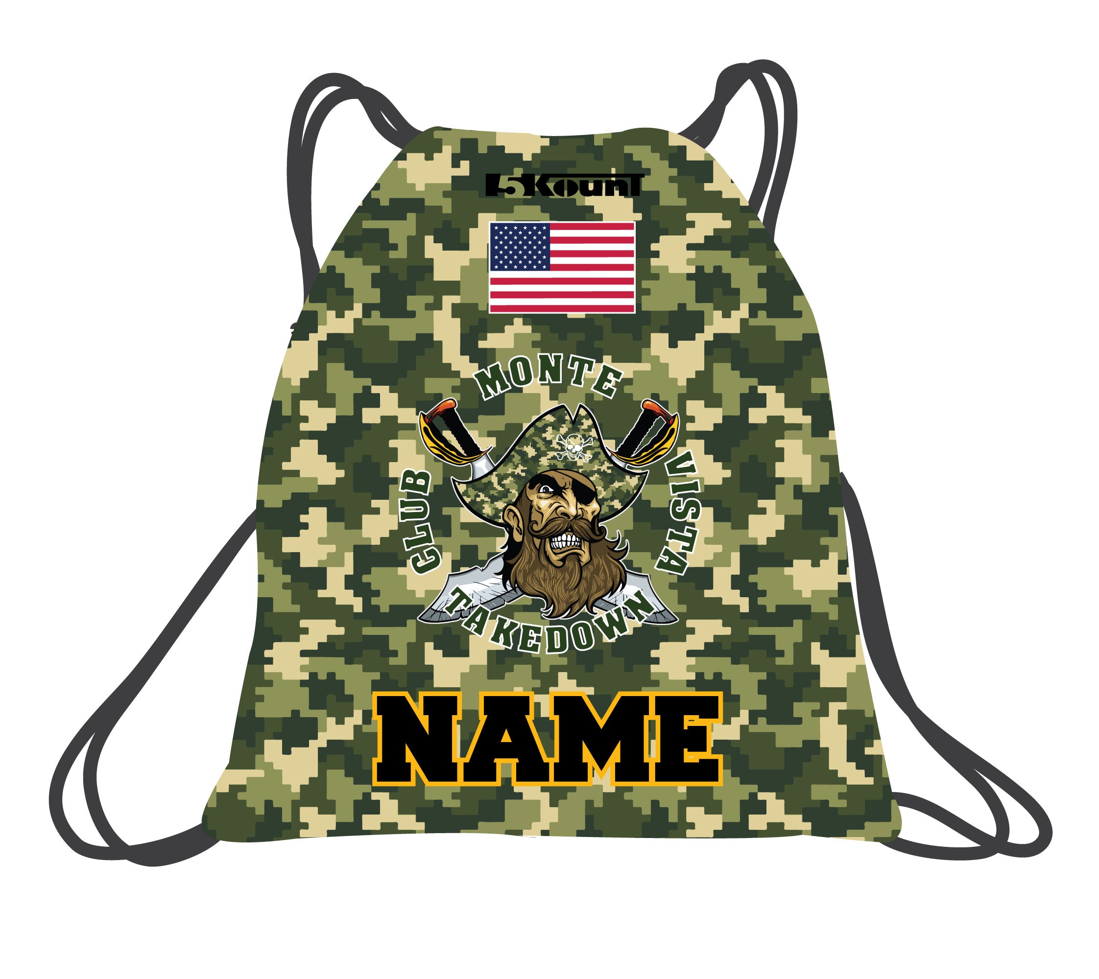 Monte Vista Takedown Club Wrestling Sublimated Drawstring Bag - 5KounT2018