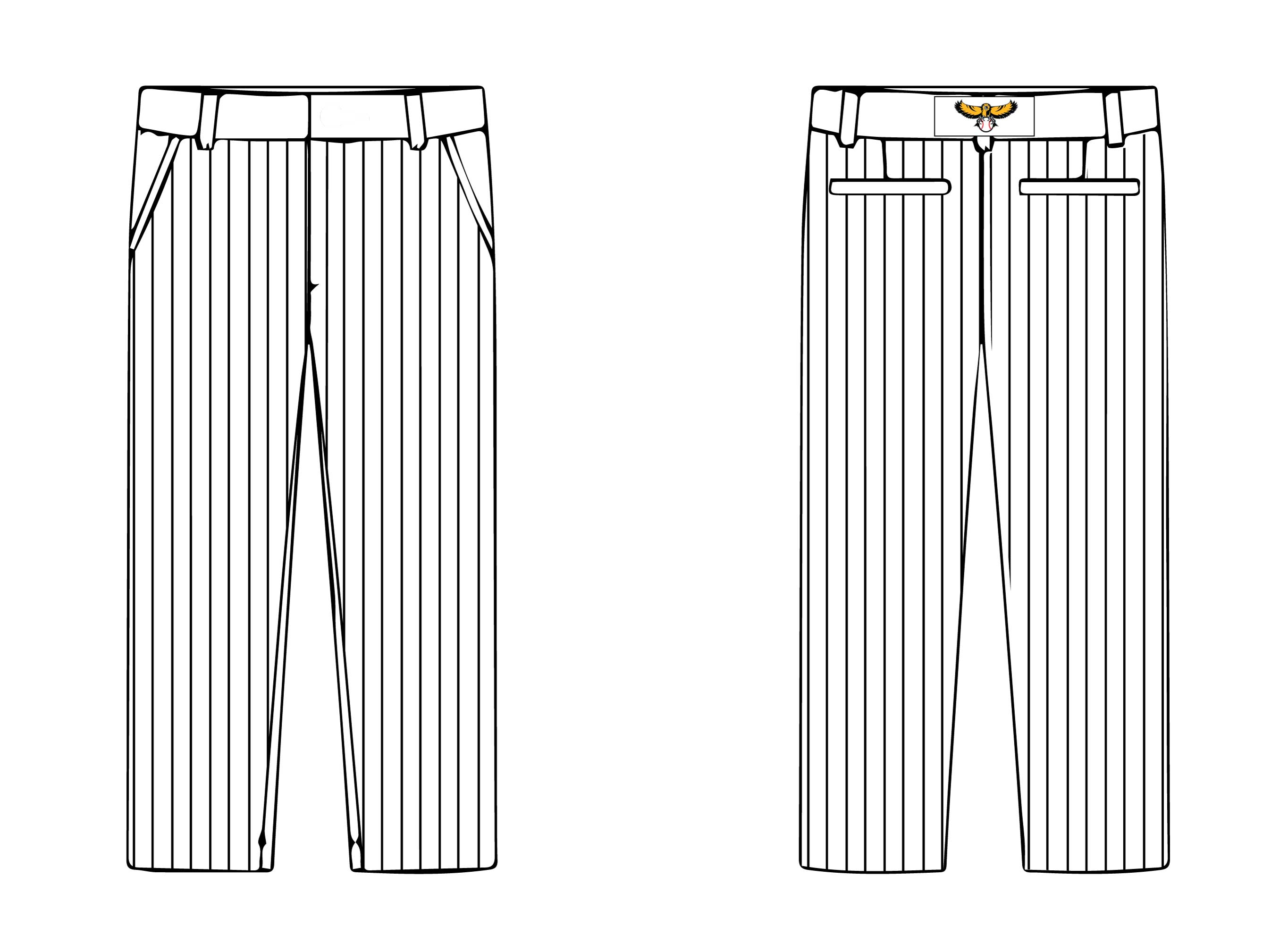 Oradell Baseball Sublimated Tapered Game Pants - Pinstripes
