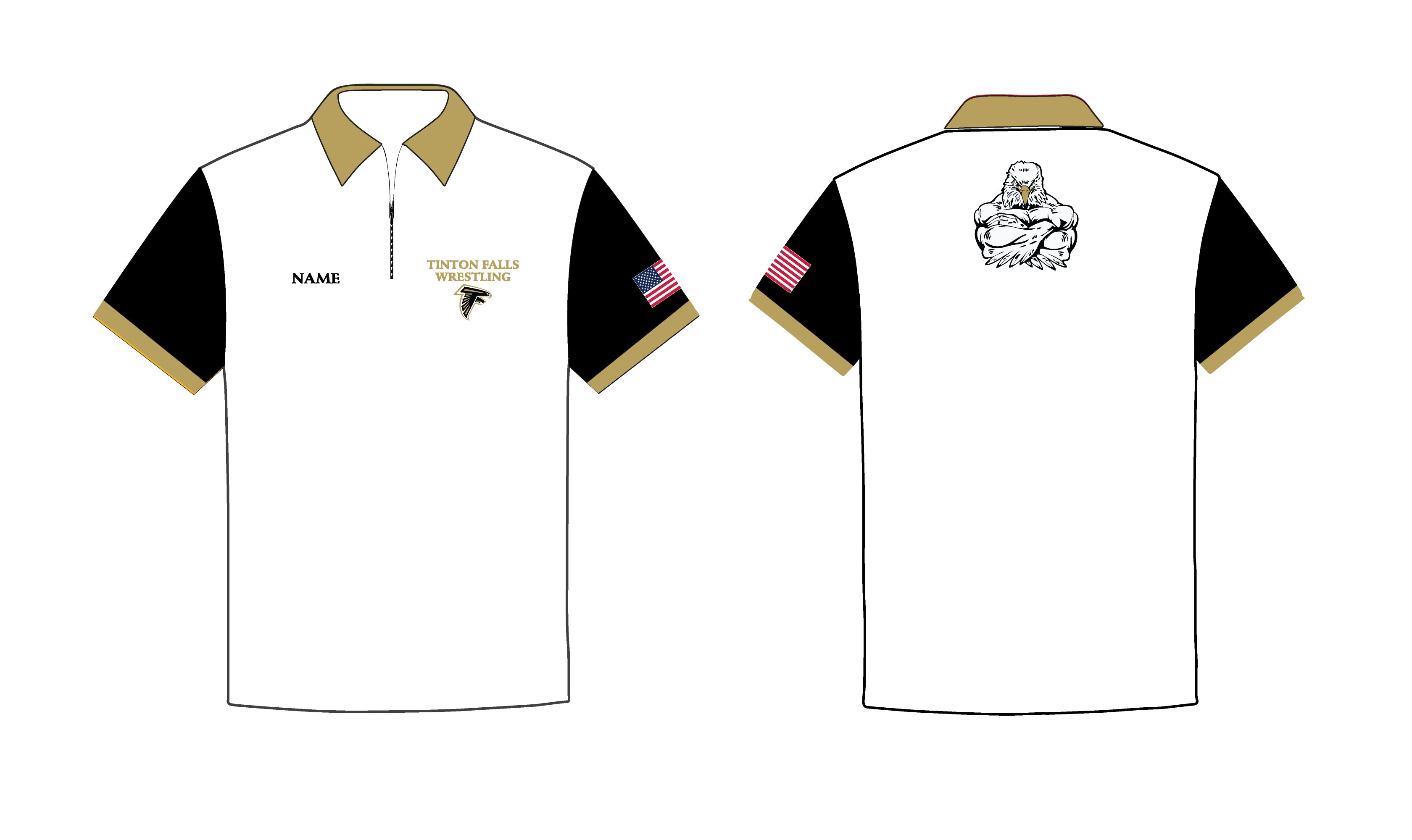 Tinton Falls Wrestling Sublimated Polo Shirt - Design 2 - 5KounT