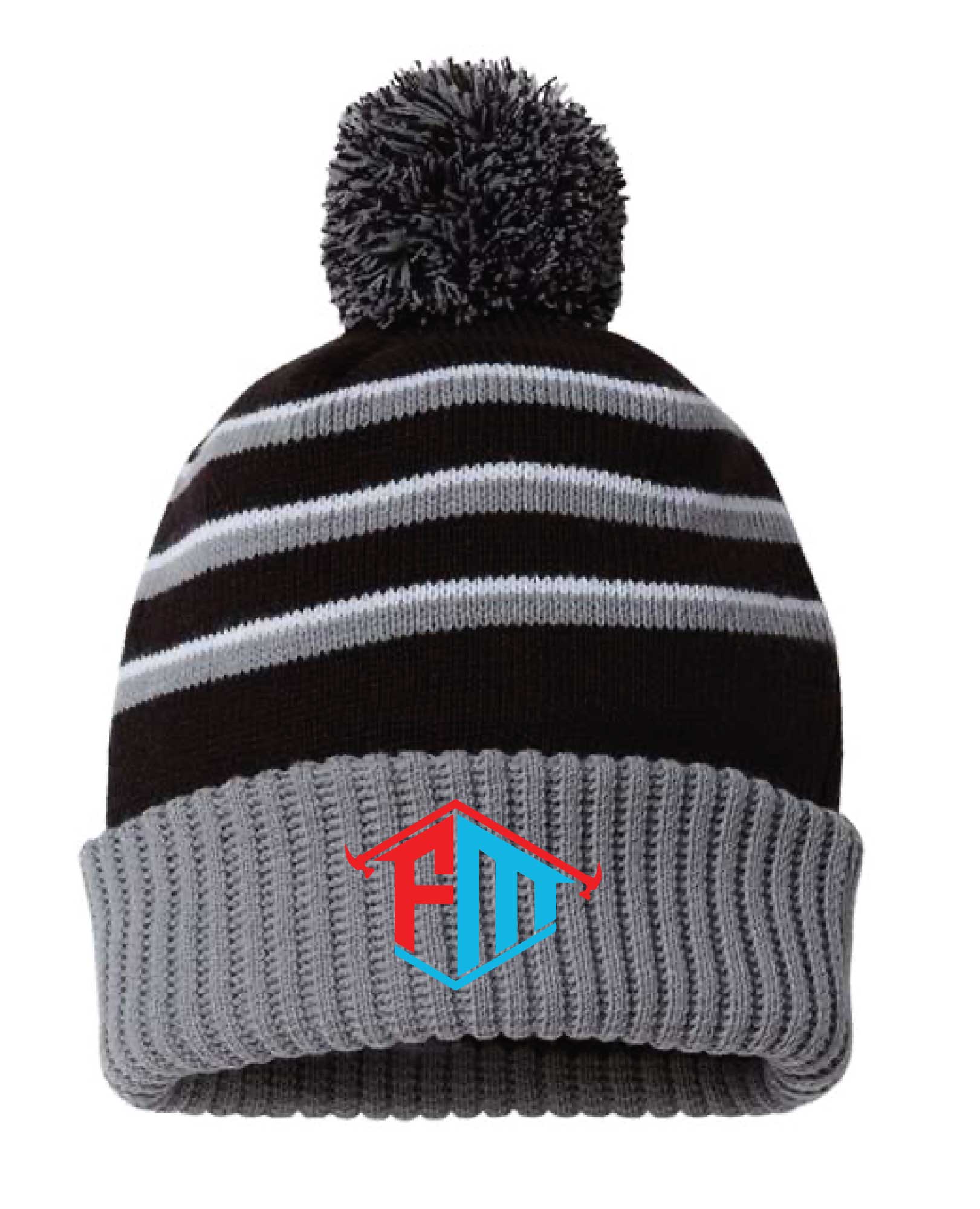 Flip Masters LLC Pom Beanie - Black/Gray