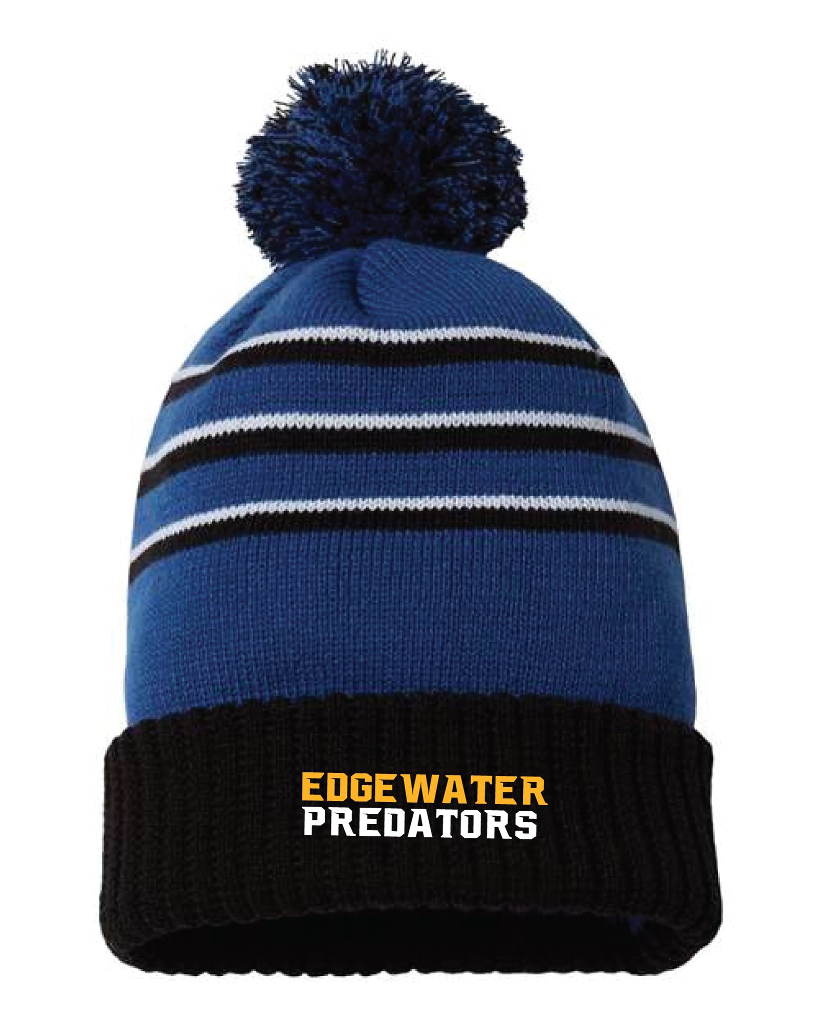 Edgewater Wrestling Pom Beanie - Royal / Black - 5KounT