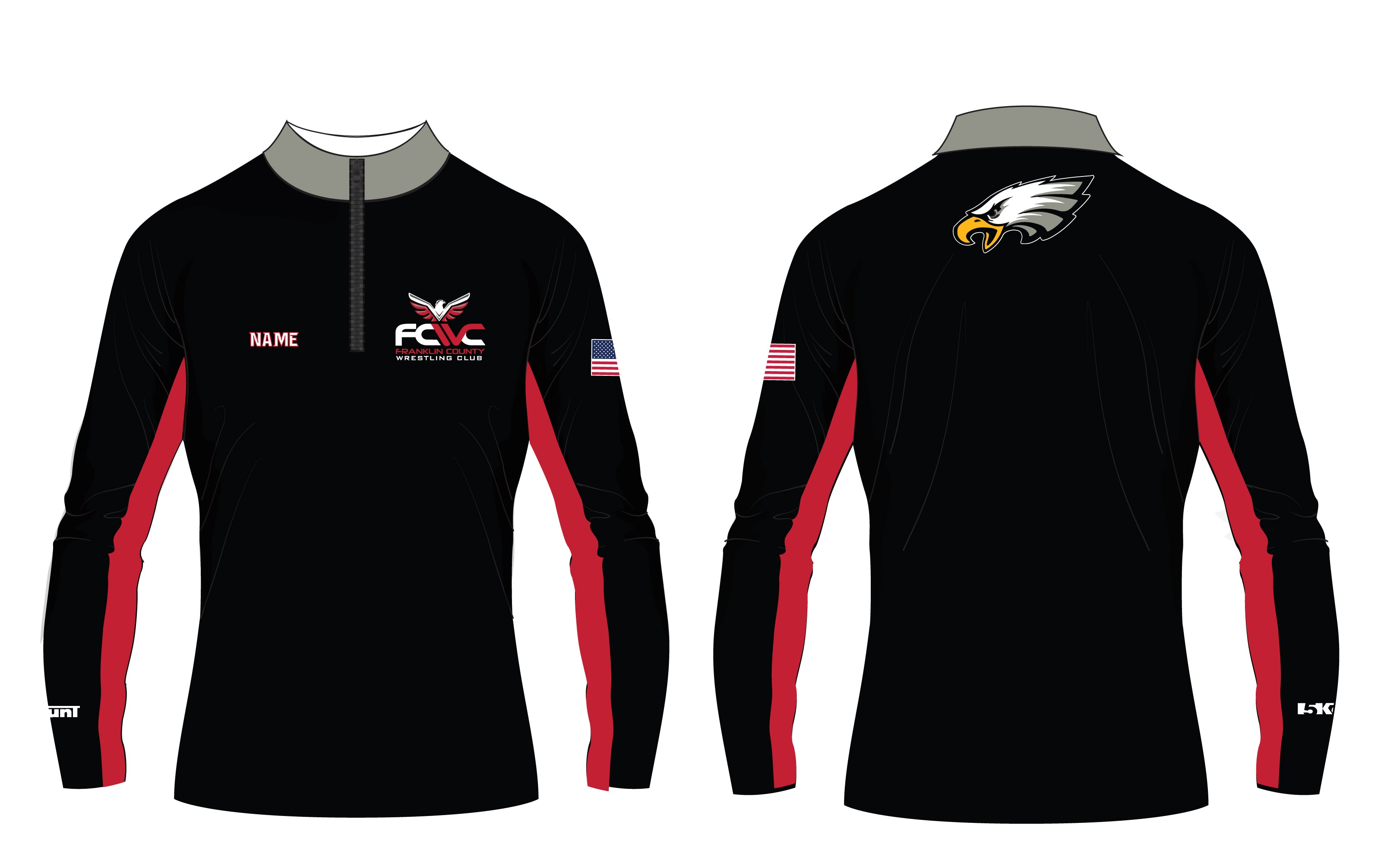 Eagle Wrestling Sublimated Quarter Zip - Design 1 - 5KounT