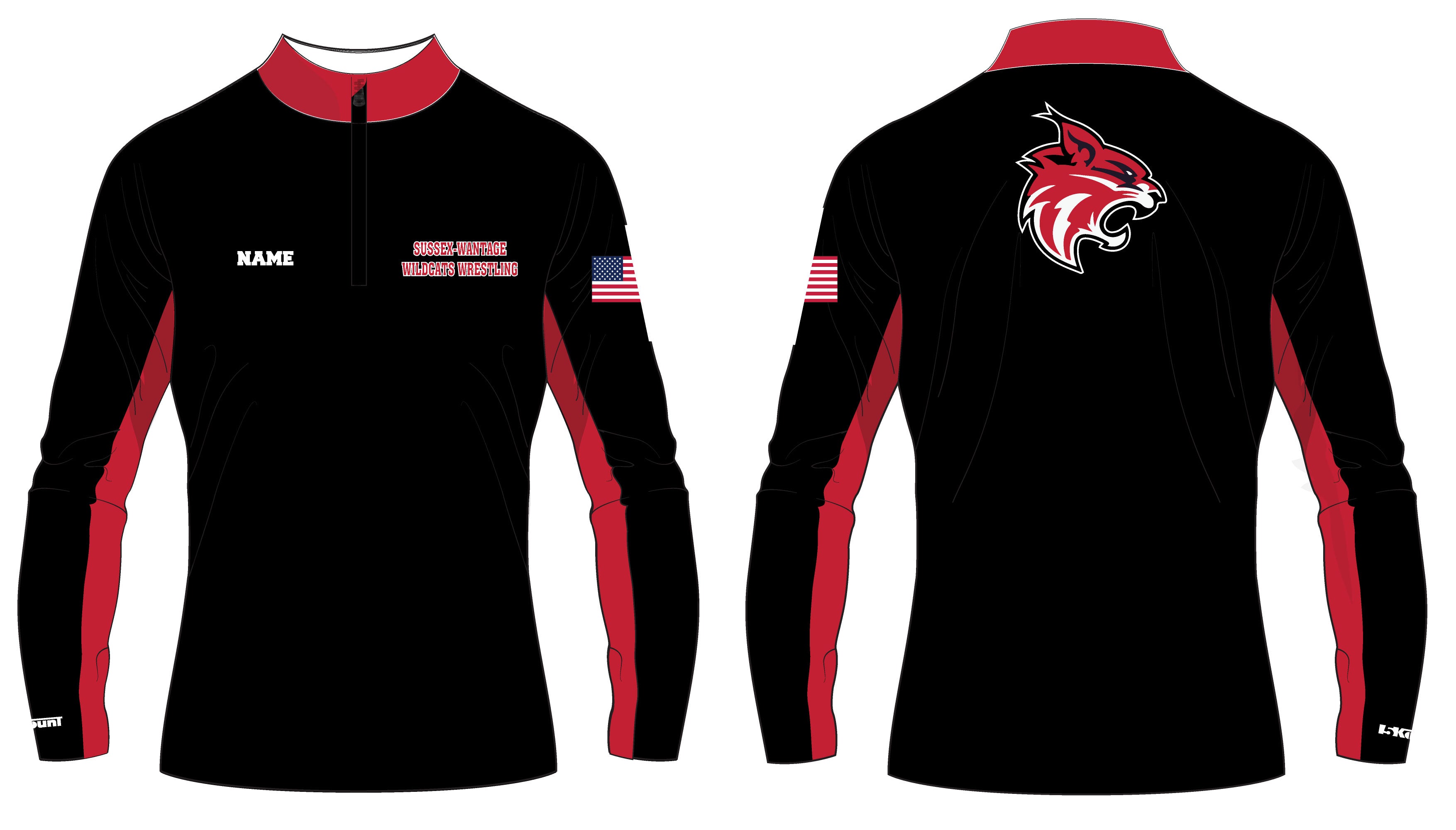 Sussex-Wantage Wrestling Sublimated Quarter Zip - 5KounT