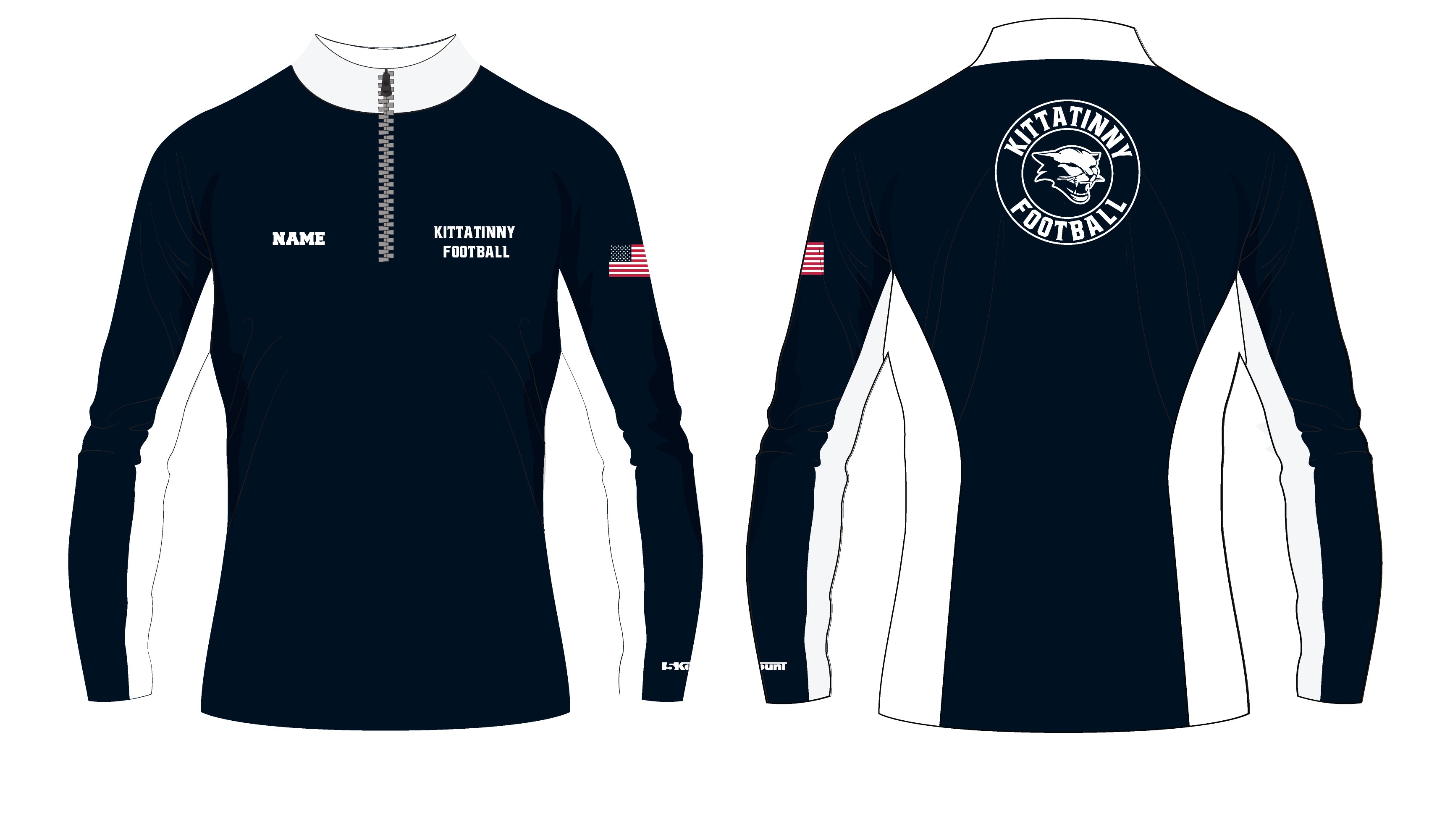 Kittatinny Football Sublimated Quarter Zip - 5KounT