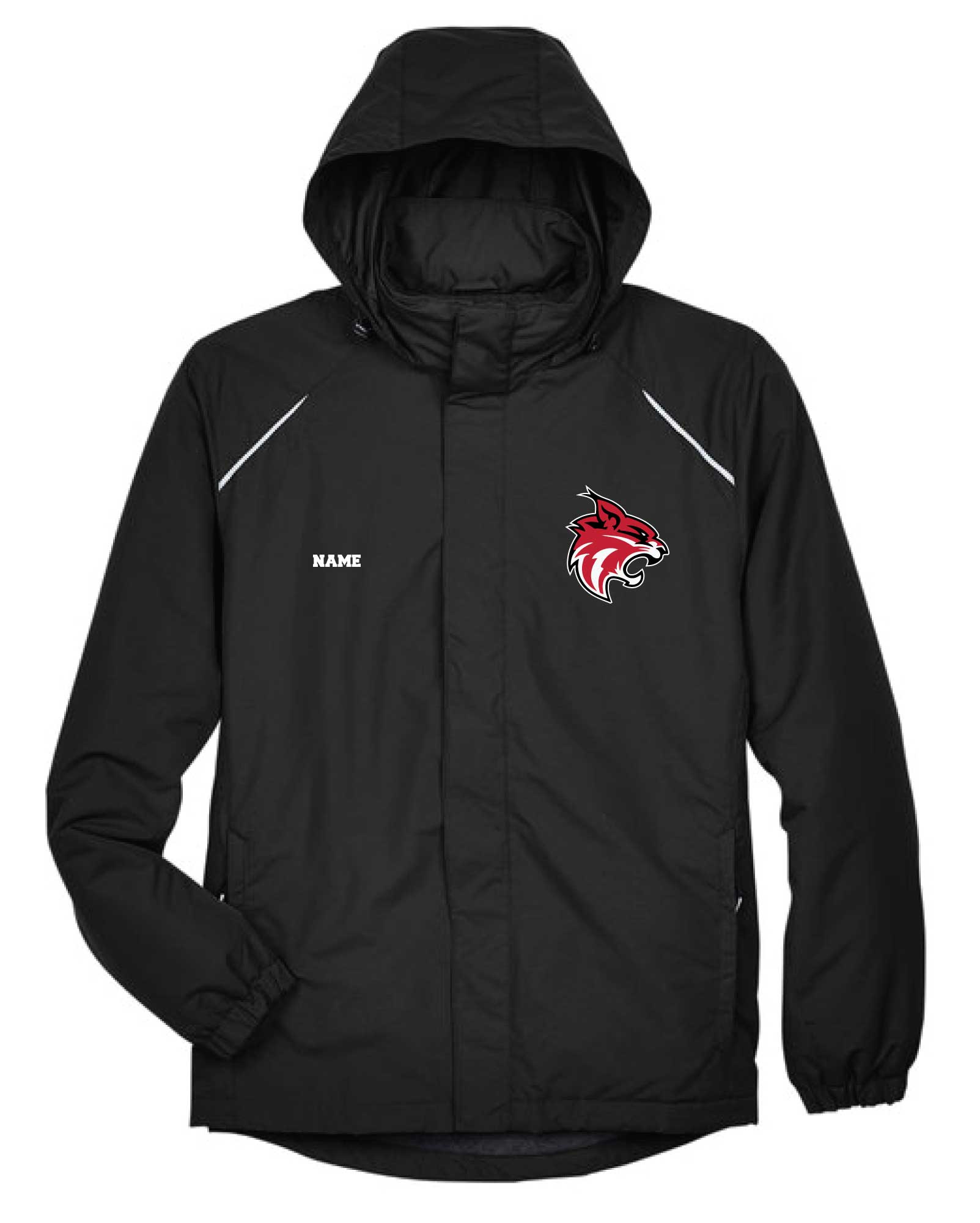 Sussex-Wantage Wrestling Hooded Rain Jacket - Black