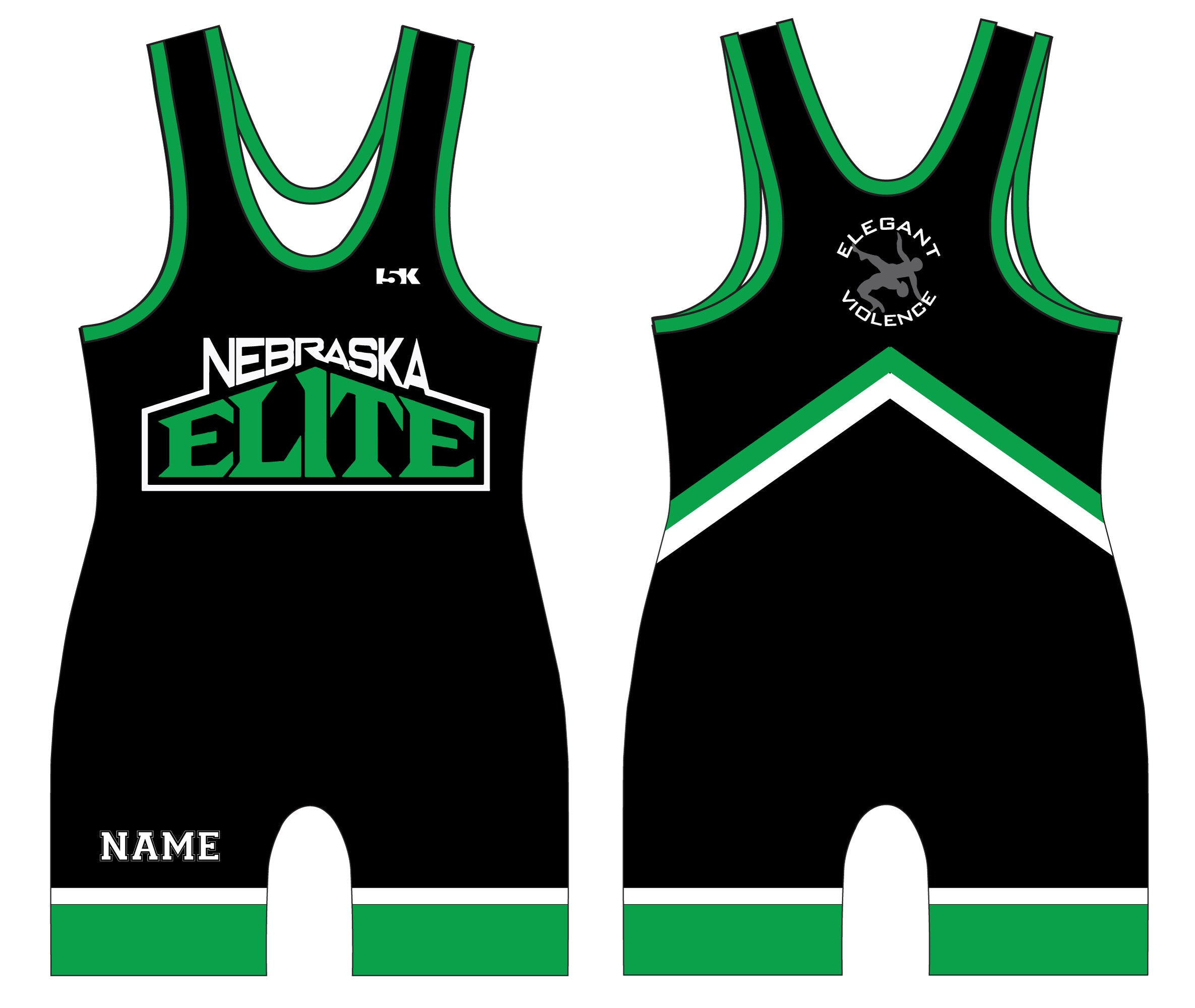 Nebraska Elite Sublimated Men's Singlet - Black - 5KounT