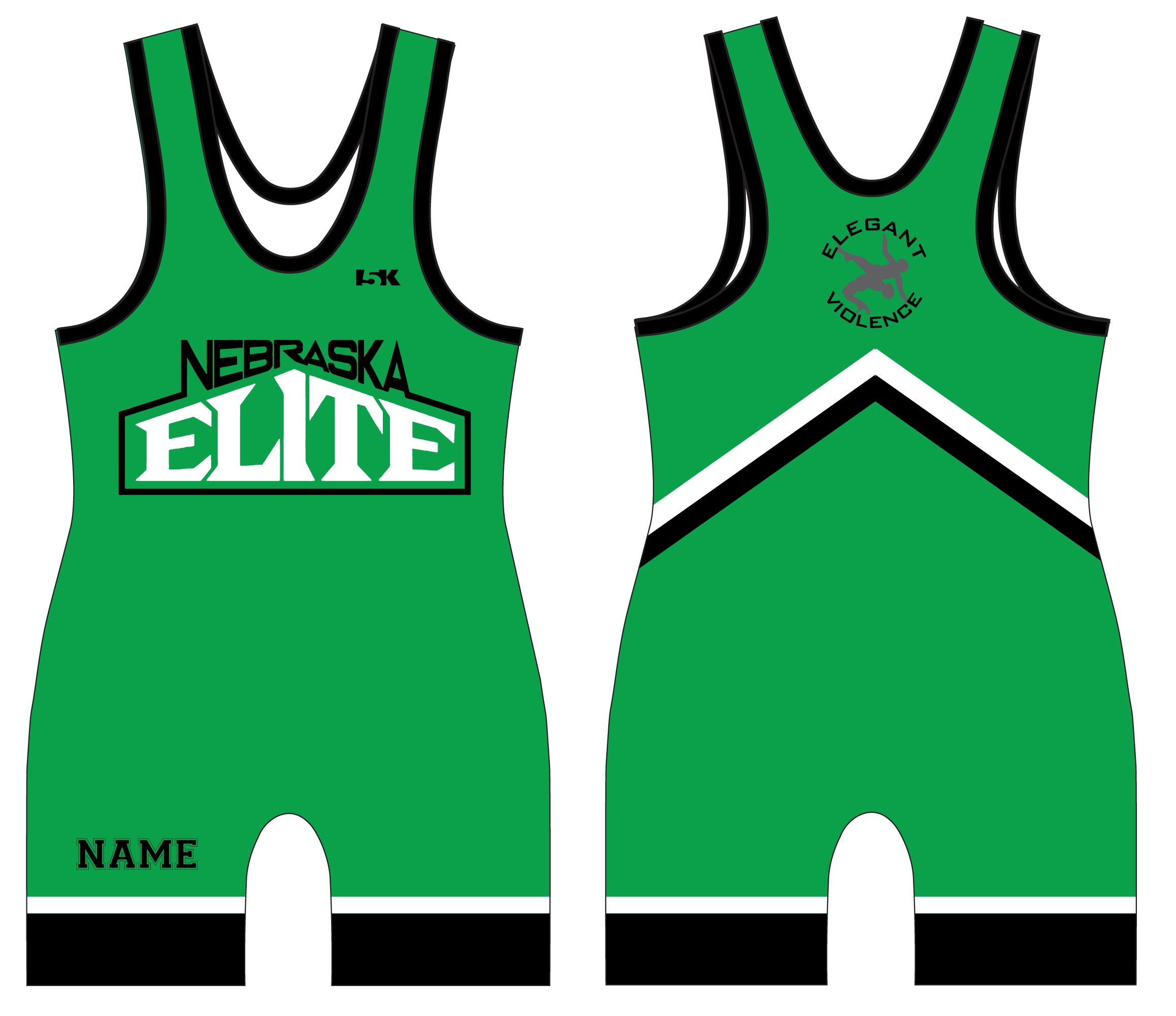 Nebraska Elite Sublimated Men's Singlet - Green - 5KounT