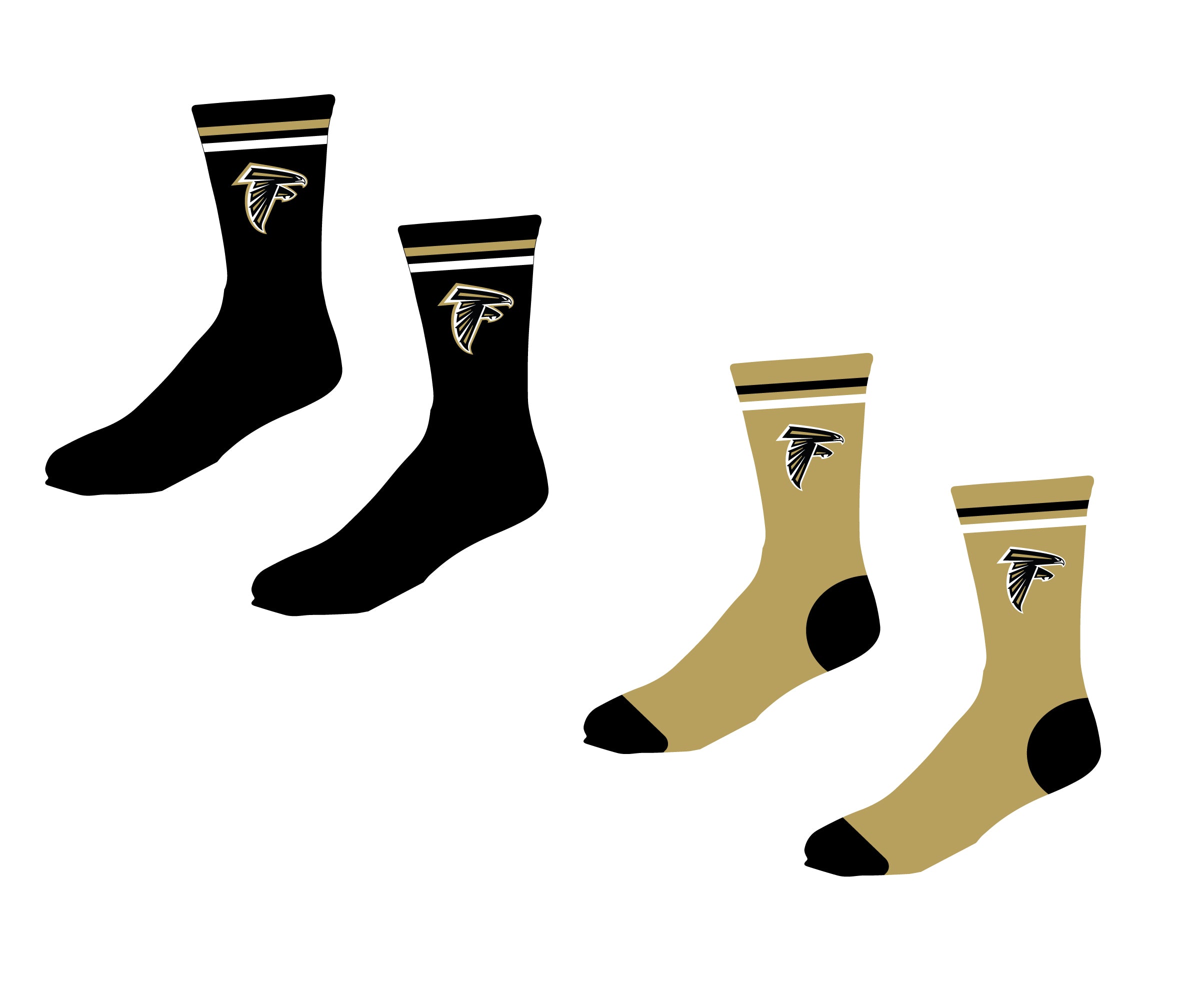 Tinton Falls Wrestling Sublimated Socks - Black / Vegas Gold - 5KounT