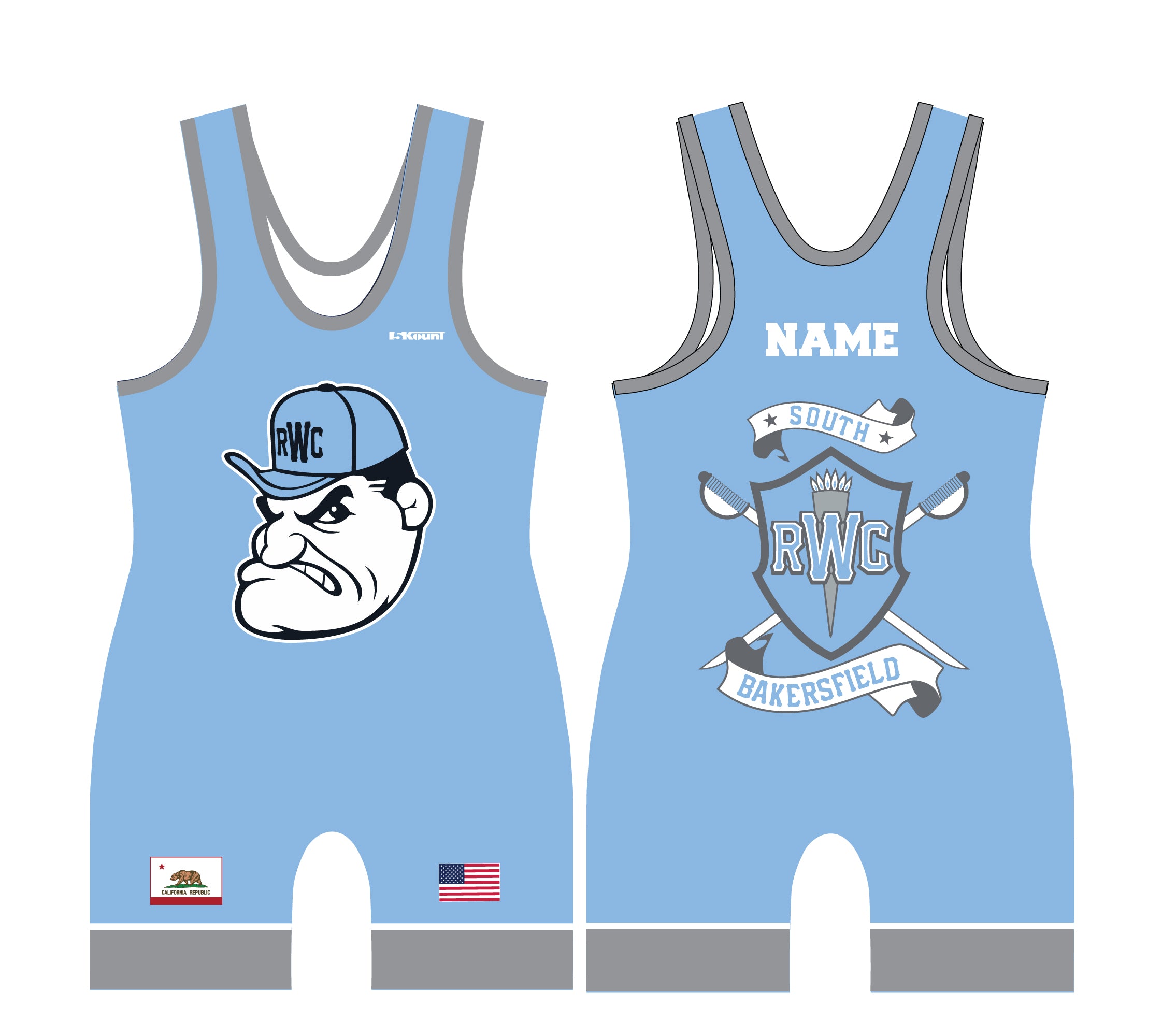 Rebel Wrestling Sublimated Singlet - Men's - 5KounT2018