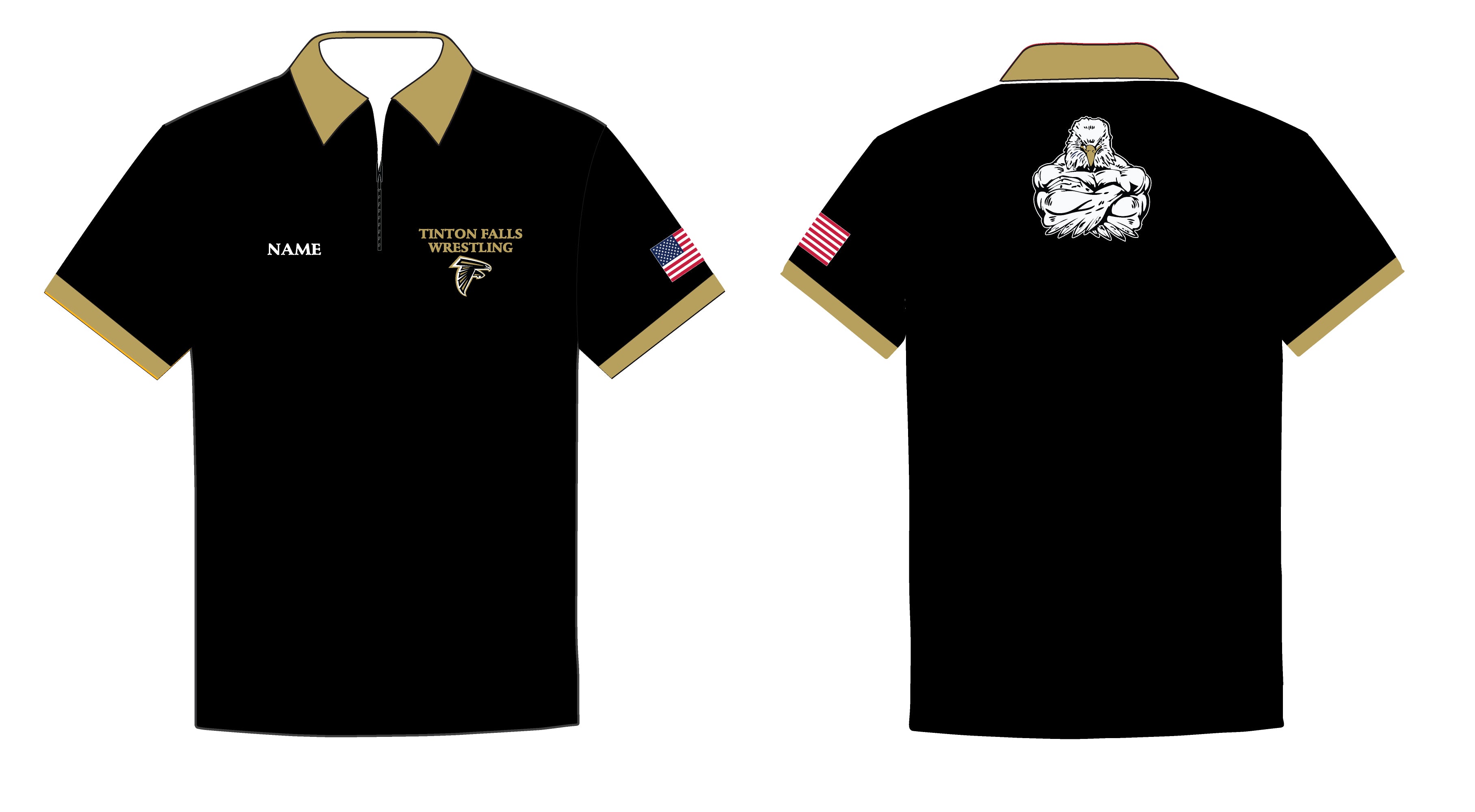 Tinton Falls Wrestling Sublimated Polo Shirt - 5KounT