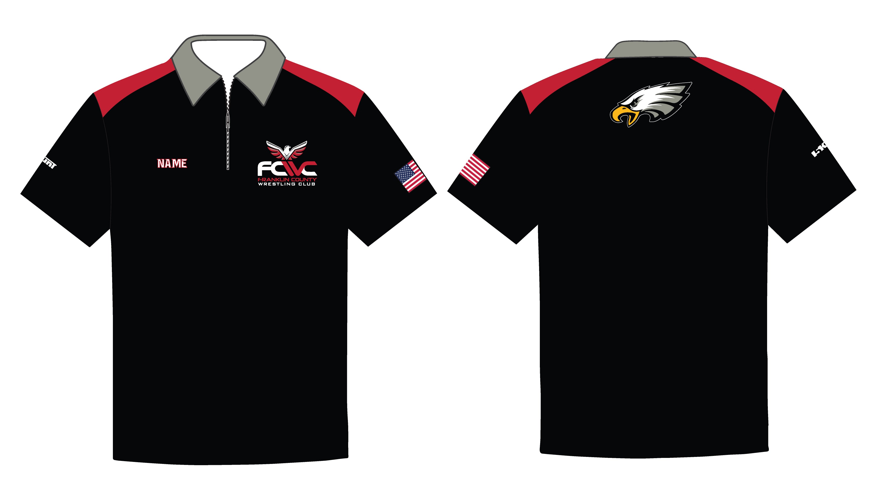 Eagle Wrestling Sublimated Polo Shirt - Design 1 - 5KounT