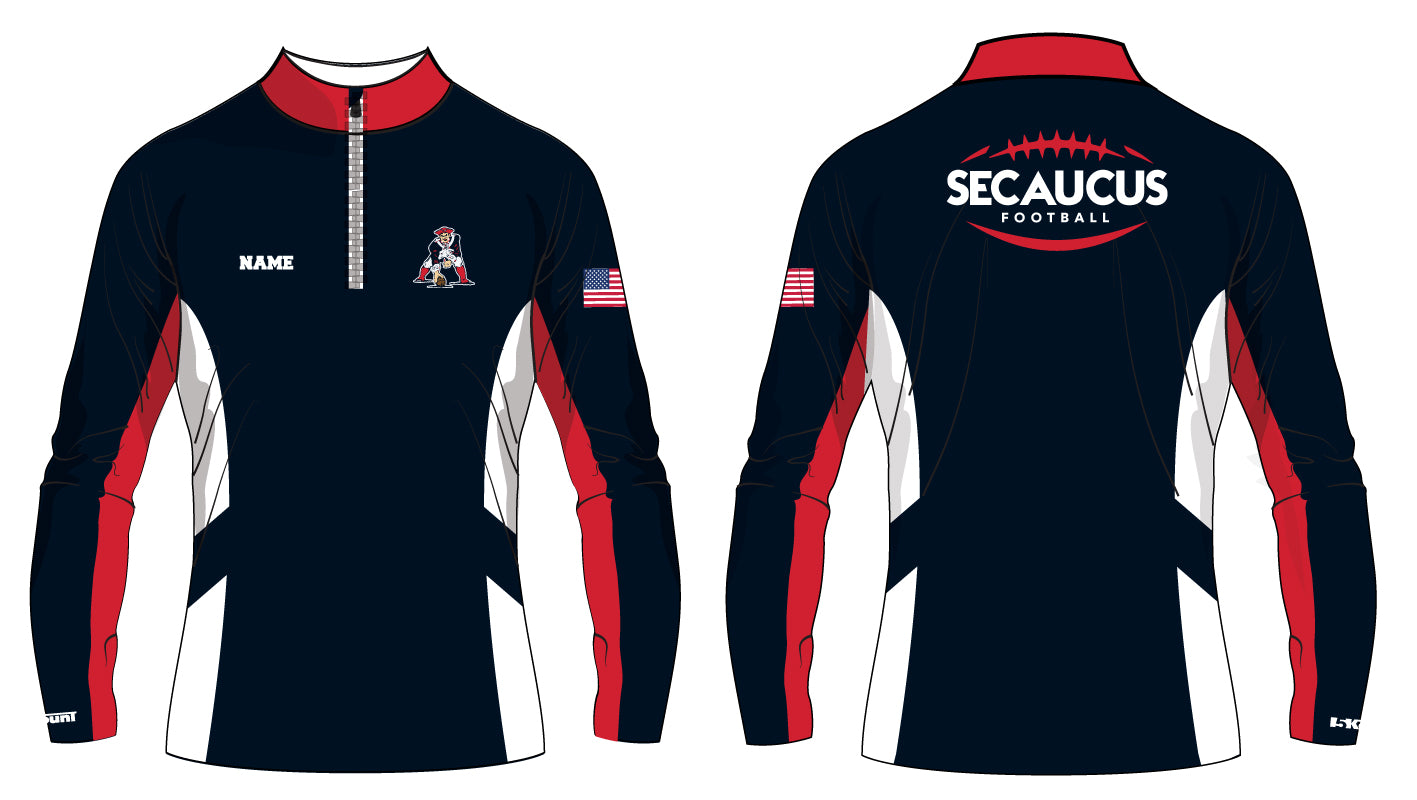 Secaucus Football Sublimated Quarter Zip - Navy - 5KounT2018