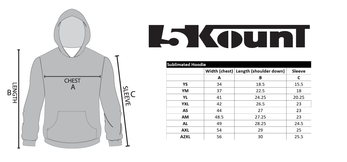 Wyckoff Wrestling Sublimated Hoodie - 5KounT