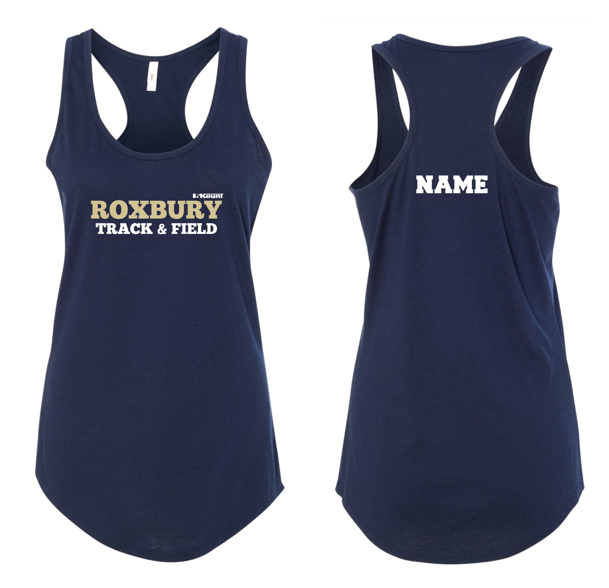 Roxbury Track & Field Ladies Tank Top - Navy - 5KounT
