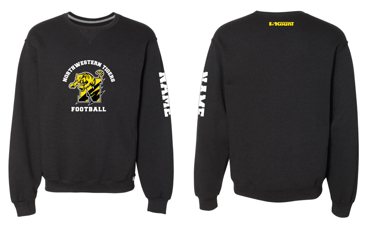 Northwestern Tigers Russell Athletic Cotton Crewneck - Black - 5KounT2018
