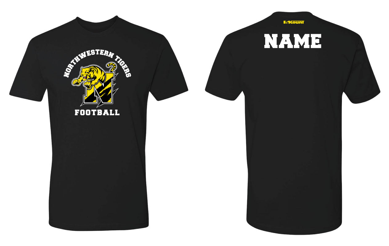 Northwestern Tigers Football Cotton Crew Tee - Black/Gray - 5KounT2018