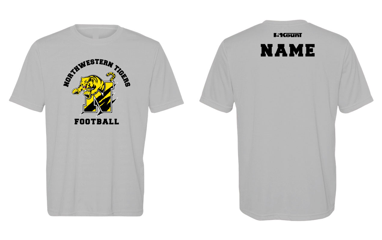 Northwestern Tigers Football Dryfit Performance Tee Black/Gray - 5KounT2018