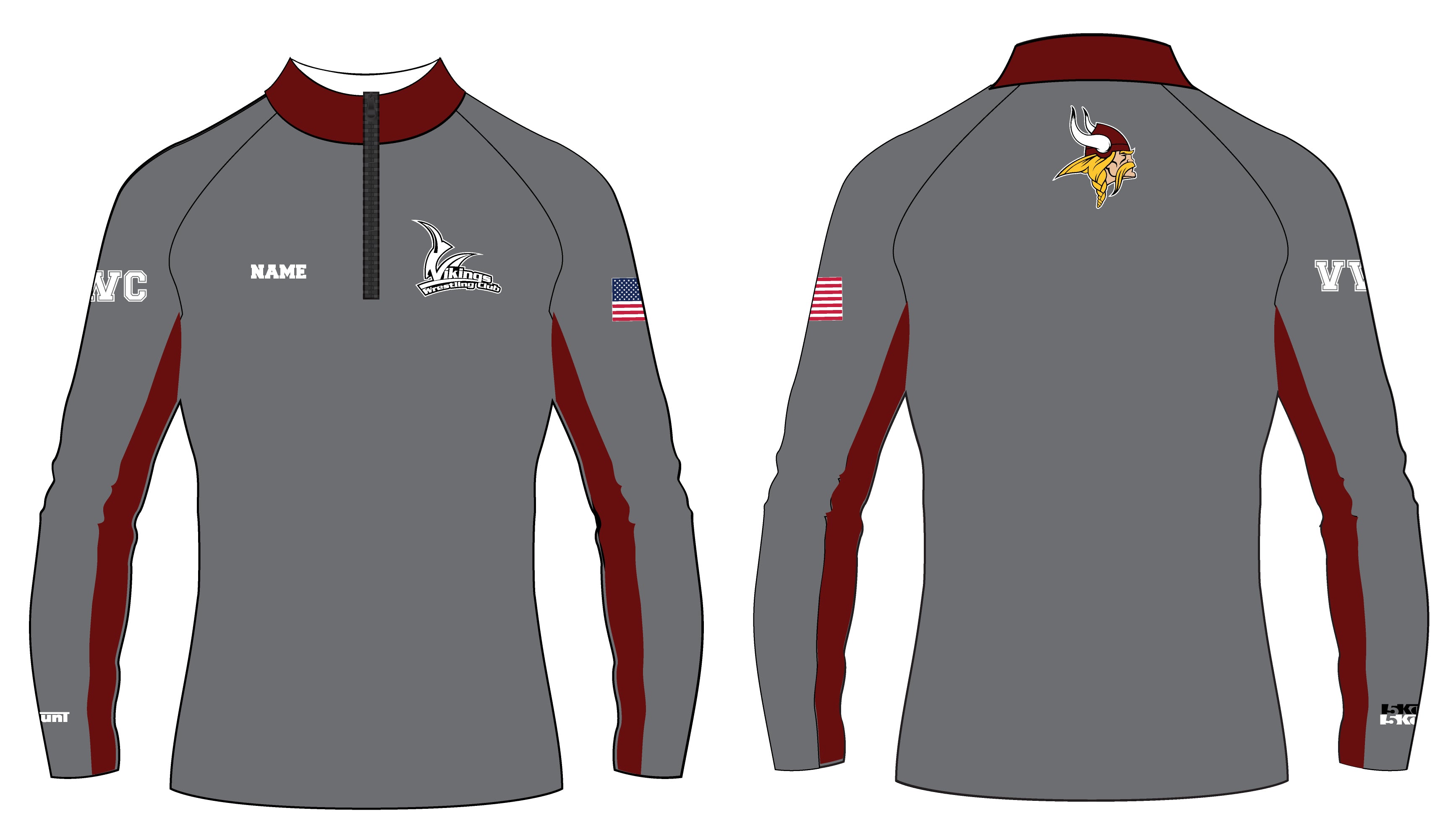Vikings Wrestling Sublimated Quarter Zip - 5KounT2018