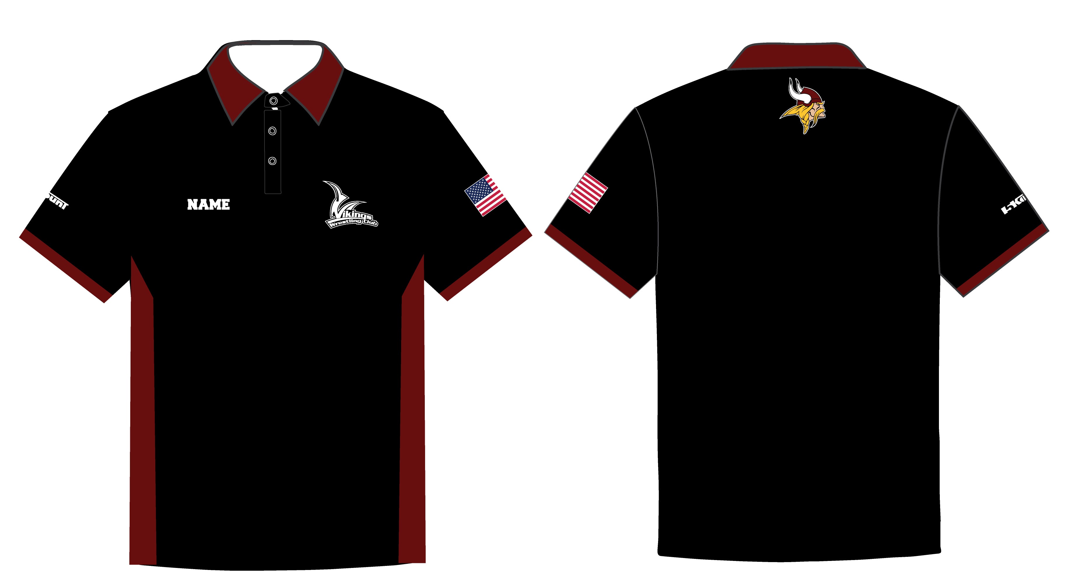 Vikings Wrestling Sublimated Polo Shirt - 5KounT2018