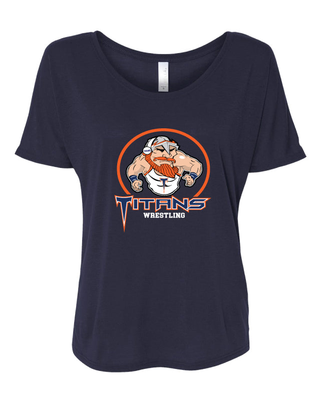 Berea-Midpark HS Wrestling Women's Slouchy Tee - Navy - 5KounT
