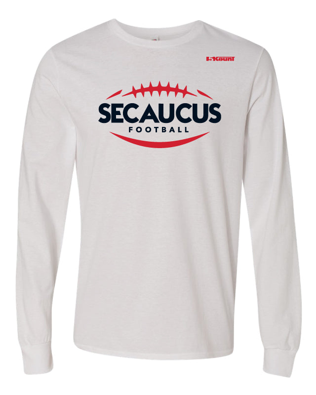 Secaucus Football Cotton Long Sleeve - White - 5KounT2018
